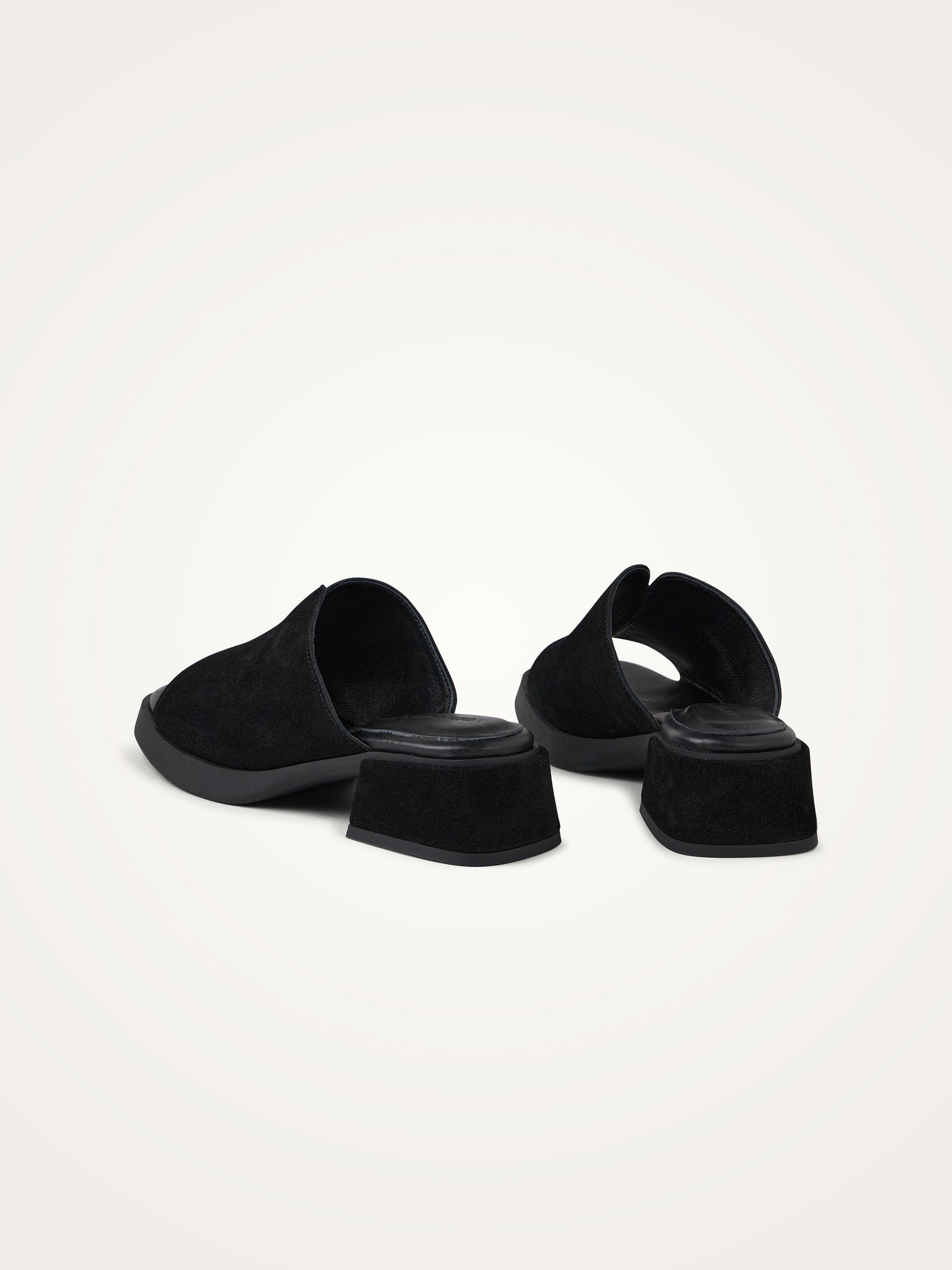 Cow print pony hair effect mules with heel VANESSA WU Black