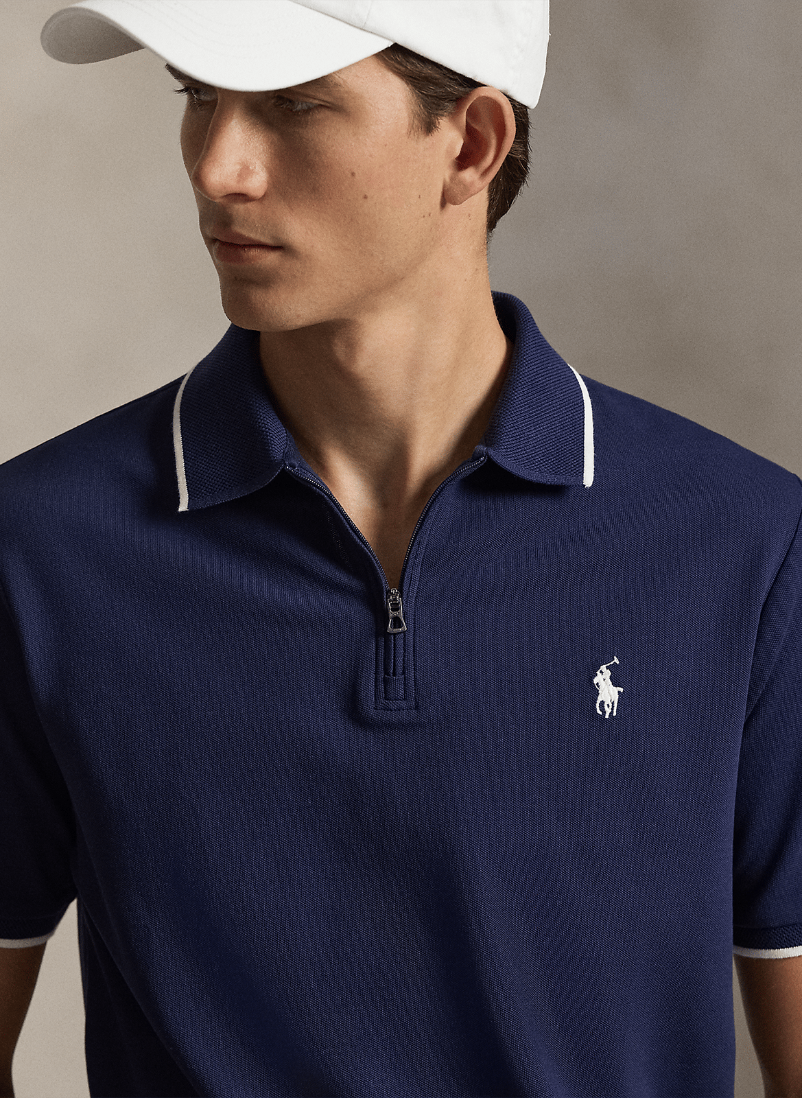 Straight cotton-blend polo shirt POLO RALPH LAUREN Blue