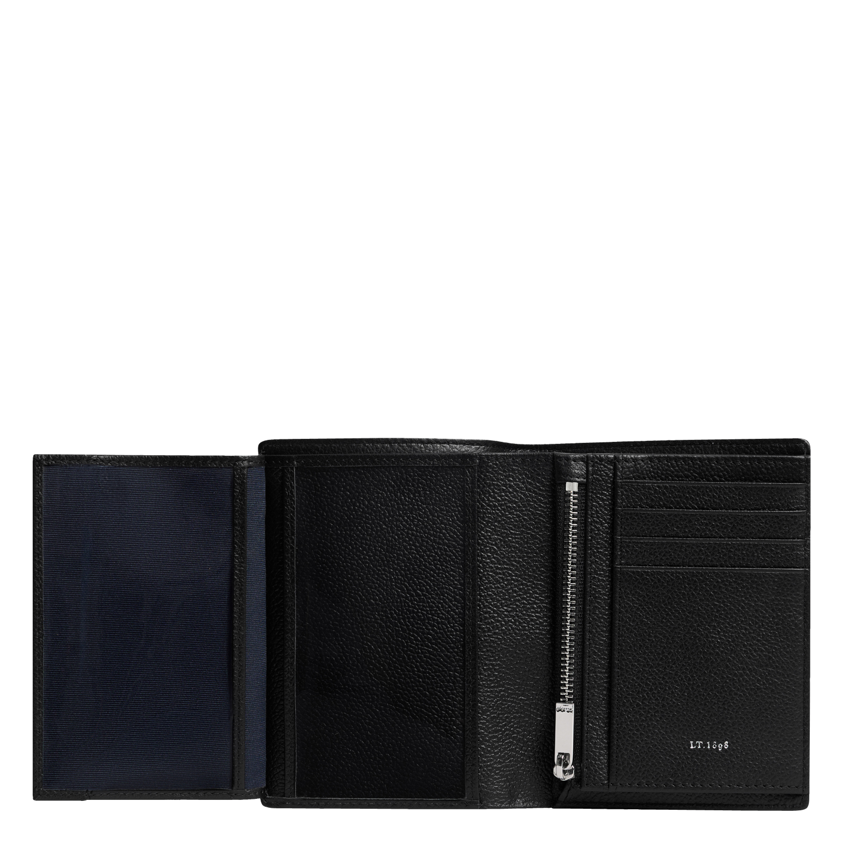 Vertical cowhide leather wallet LE TANNEUR Black