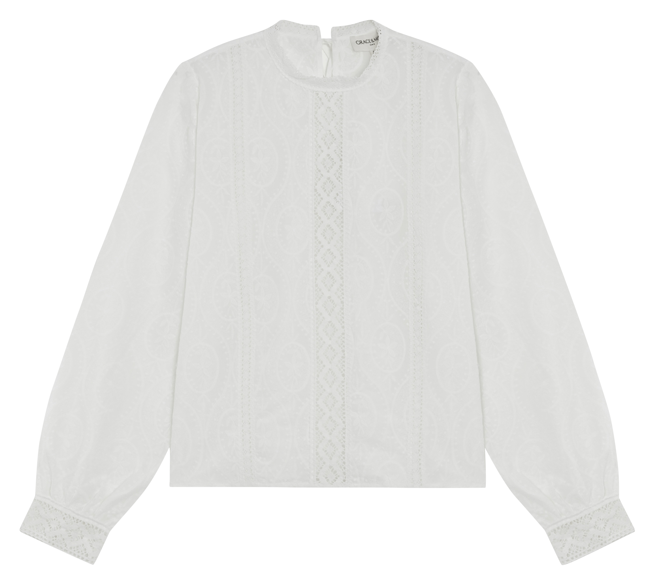 Blouse droite en coton GRACE ET MILA Blanc