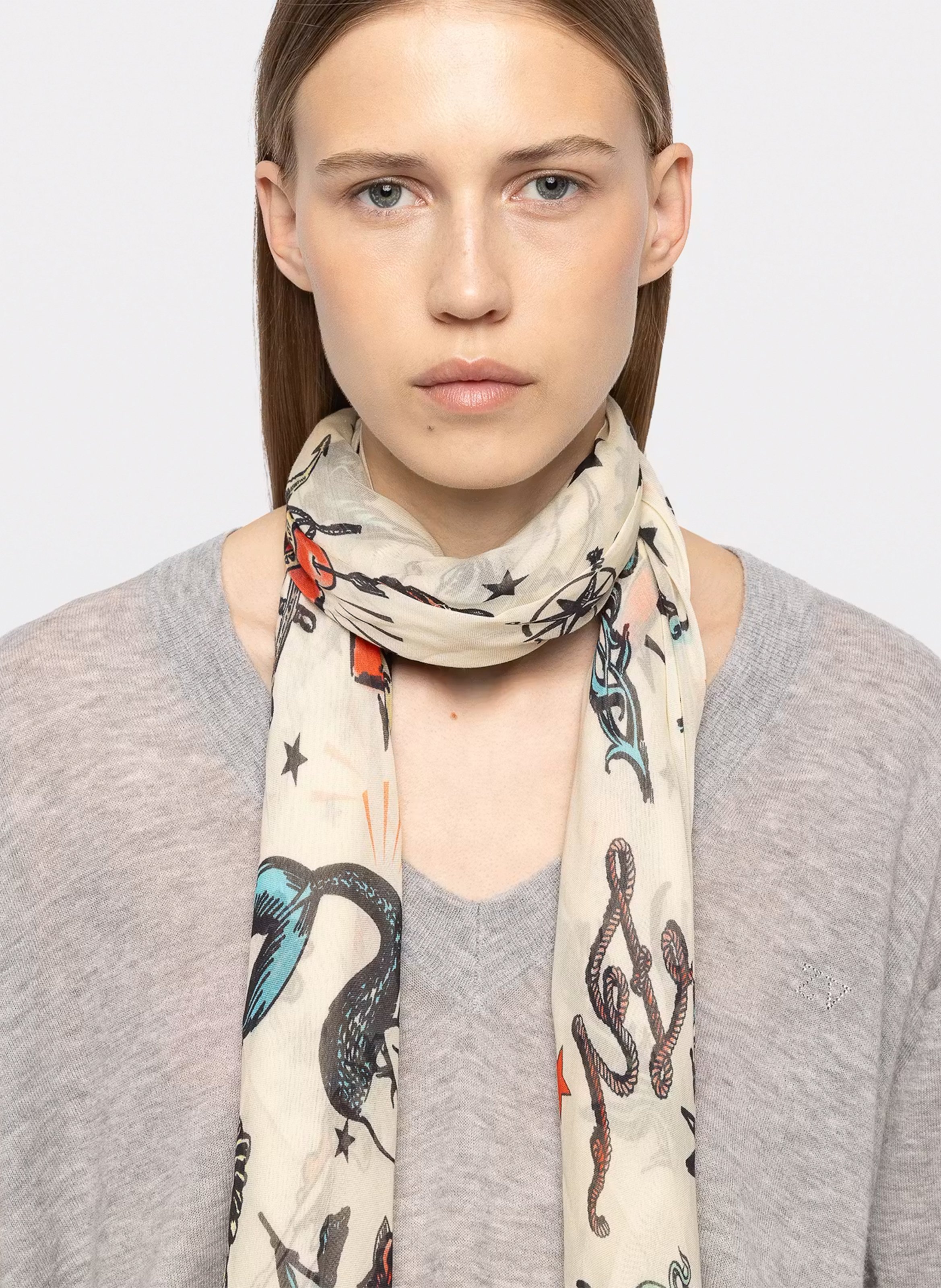 Foulard imprimé ZADIG&VOLTAIRE Blanc