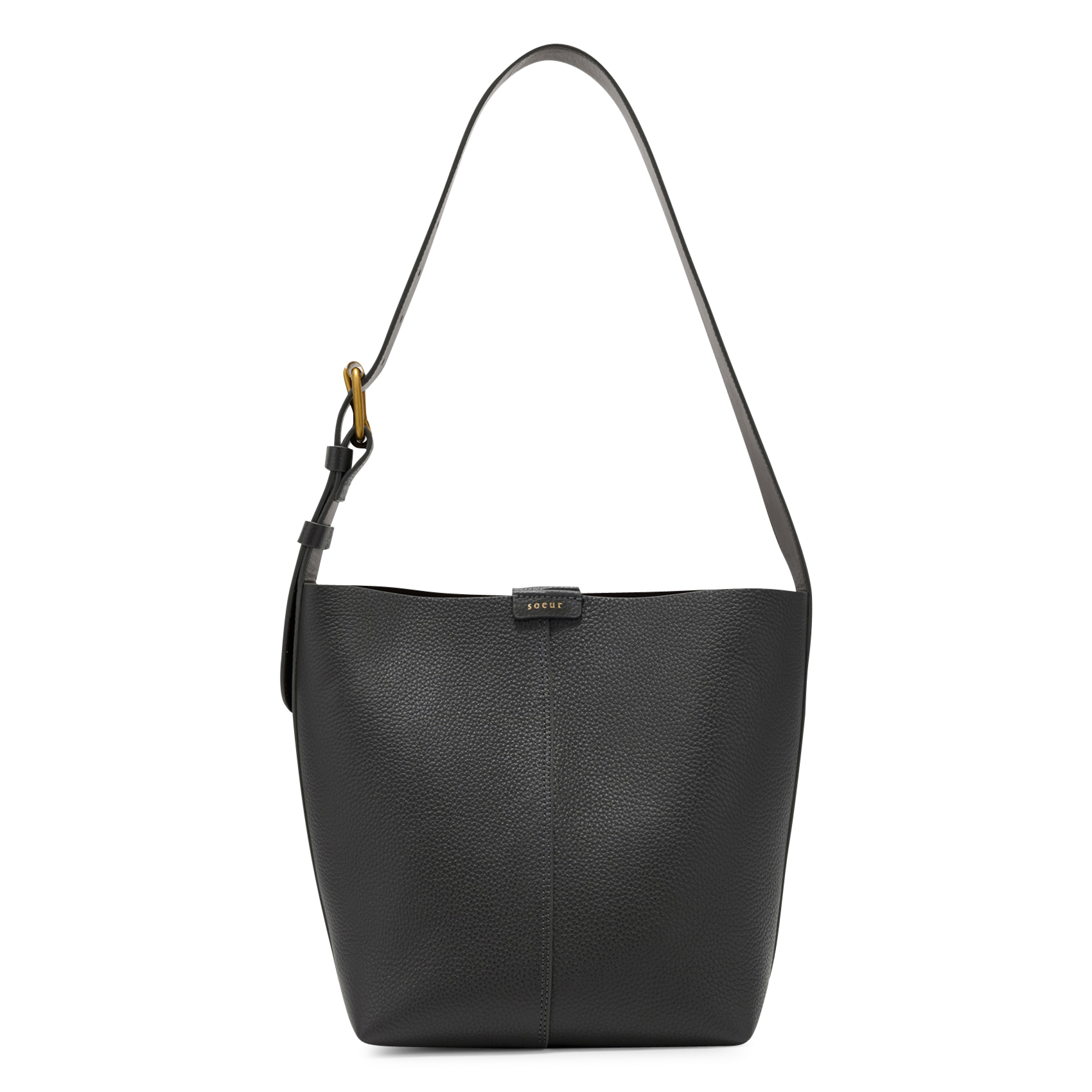 Sac porté épaule en cuir SOEUR Grau