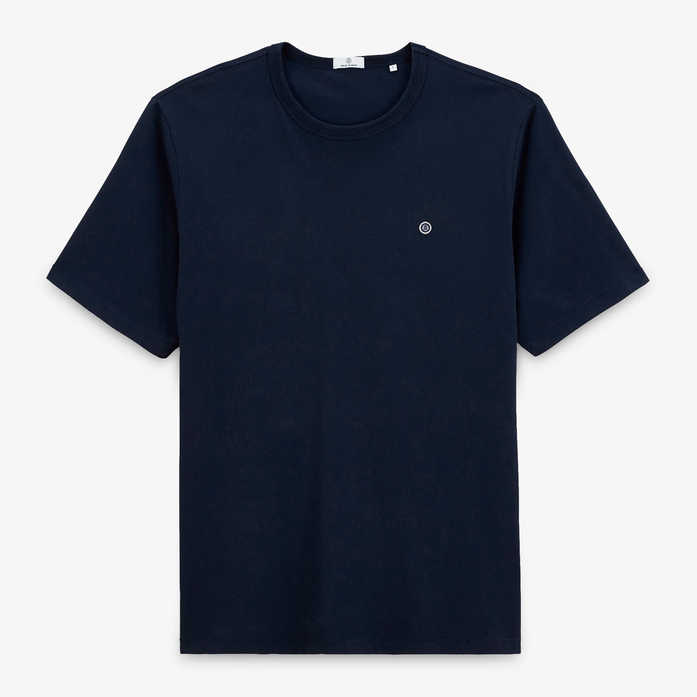 T-shirts col rond en coton avec broderie dos SERGE BLANCO Bleu