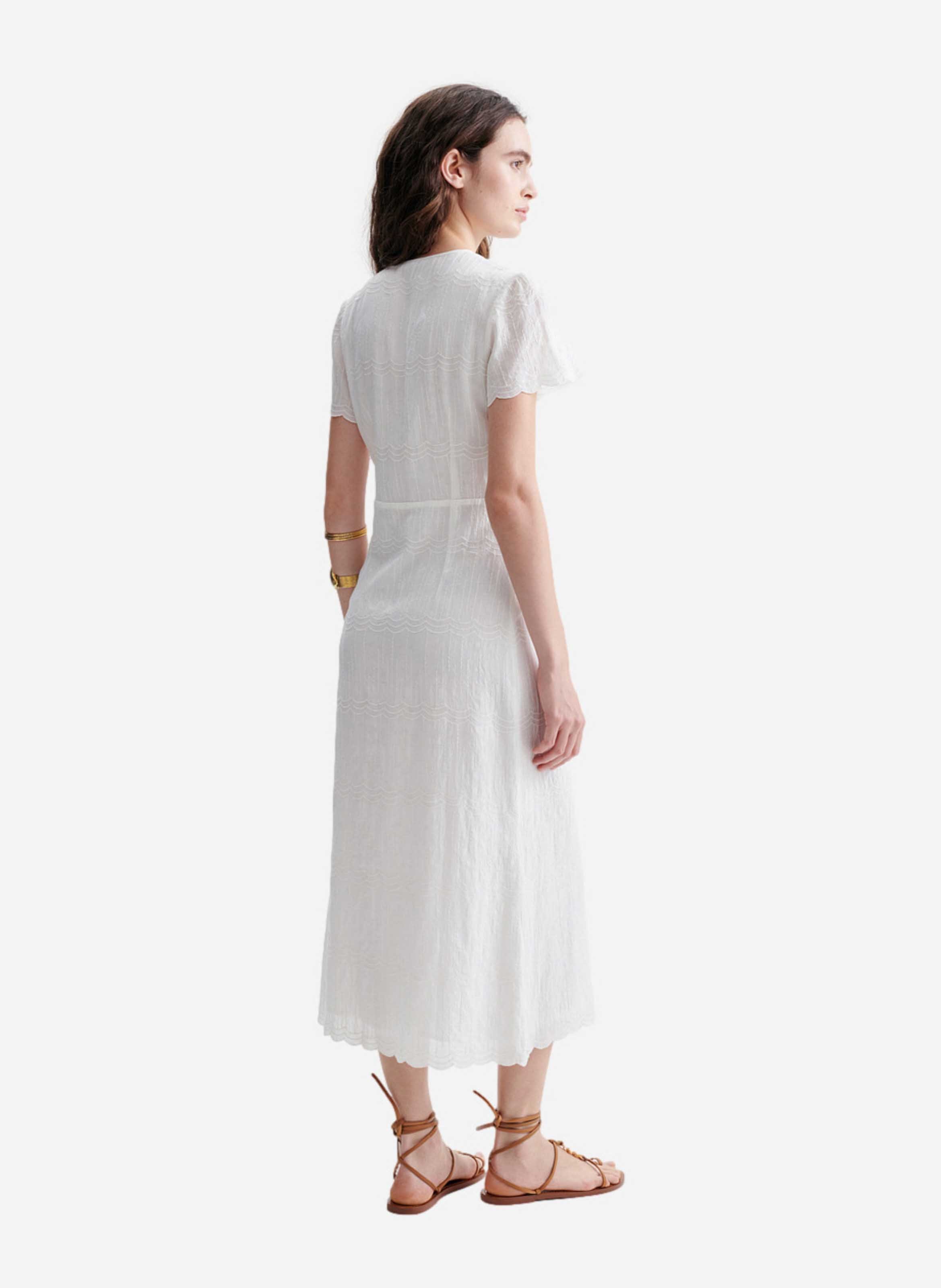 Robe maxi à broderies VANESSA BRUNO Blanc