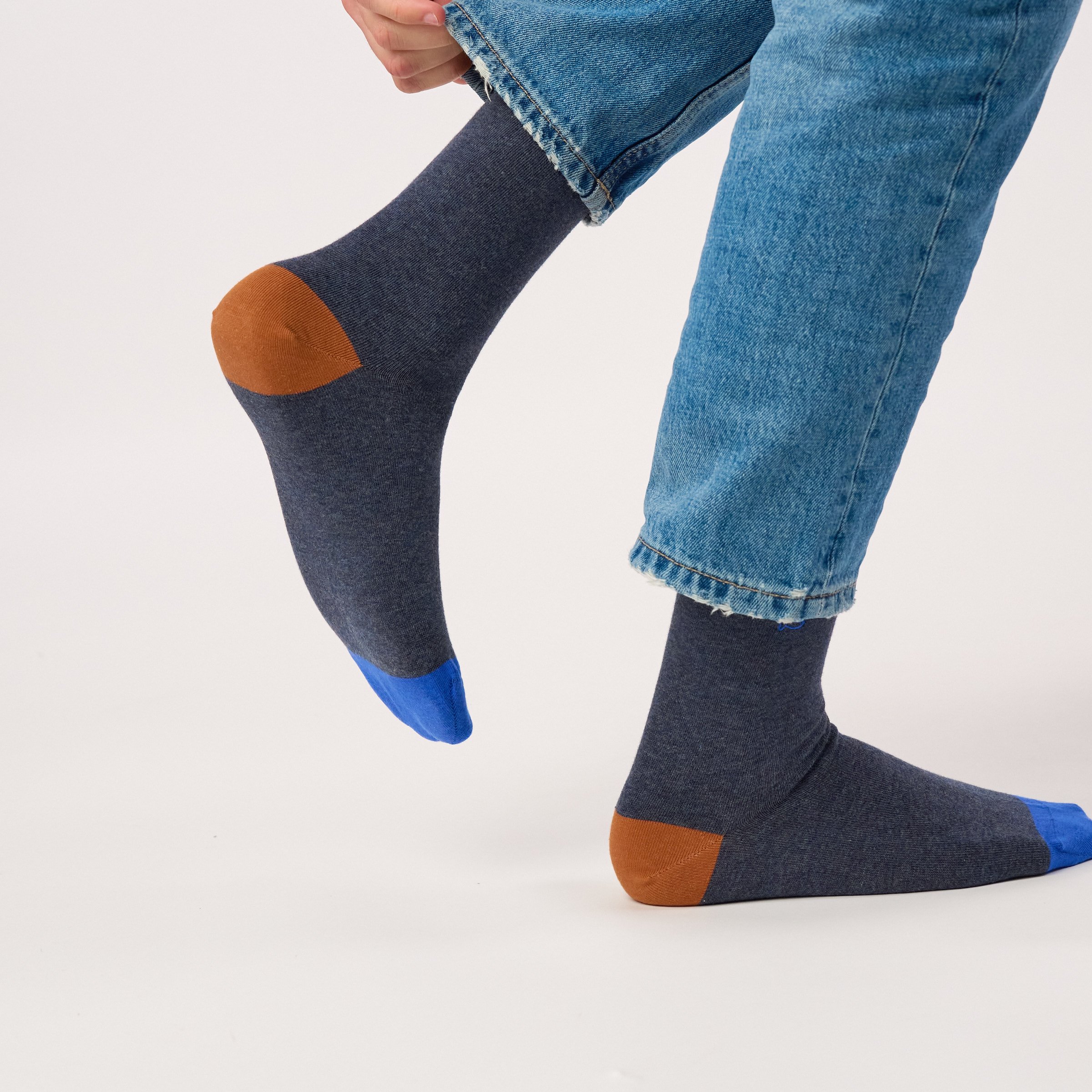Solid combed cotton socks | Blue BILLYBELT Men