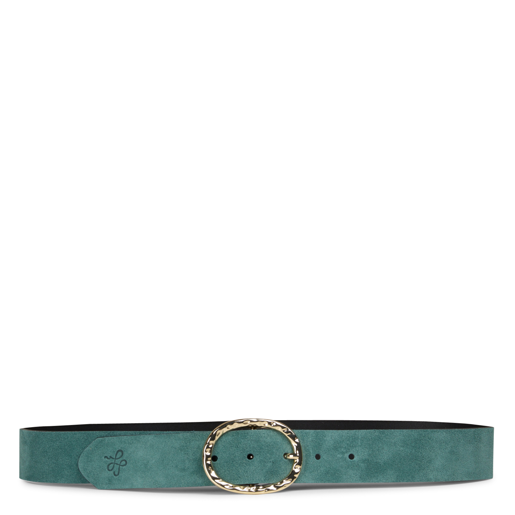 Ceinture à boucle ronde en cuir velours LA FEE MARABOUTEE