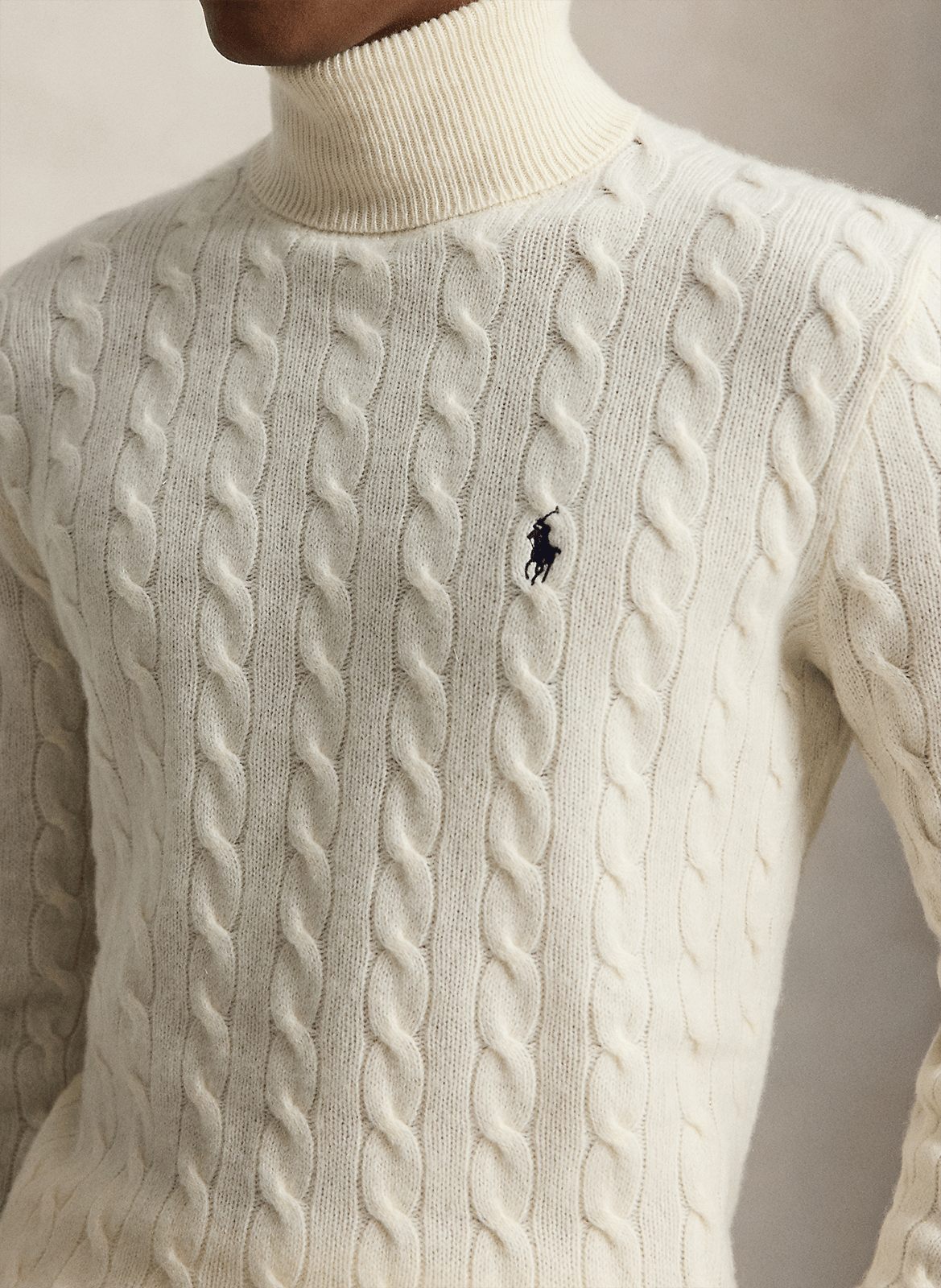 Pullover aus Wollmix mit Stehkragen POLO RALPH LAUREN Beige