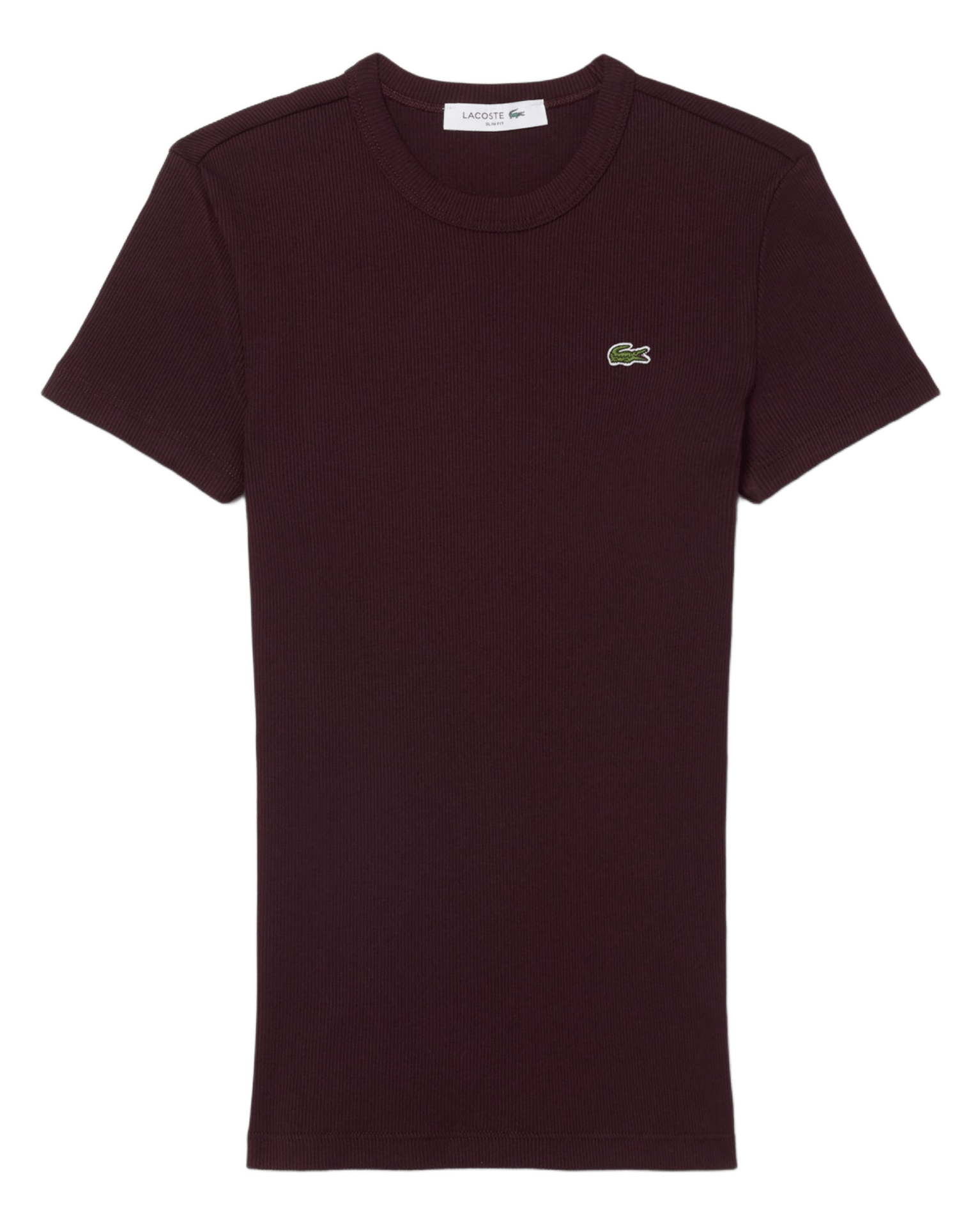 Close-fit round-neck cotton T-shirt LACOSTE Red