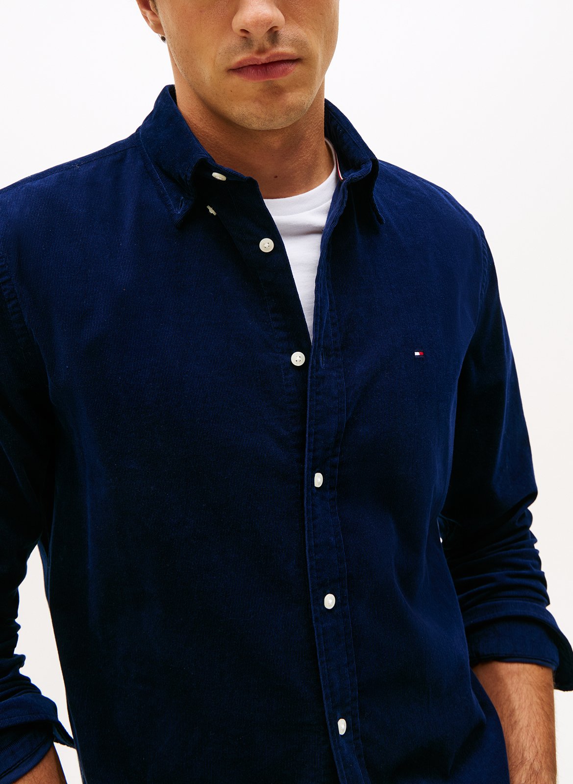 Blouse met klassieke kraag TOMMY HILFIGER Blauw