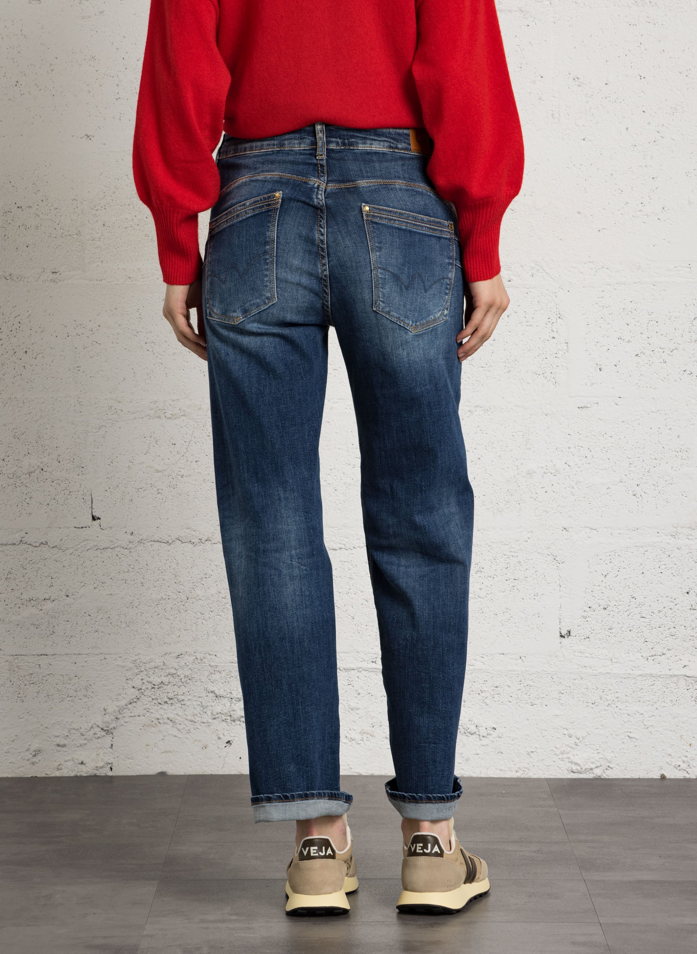 Wijde jeans van katoenmix LE TEMPS DES CERISES Blauw