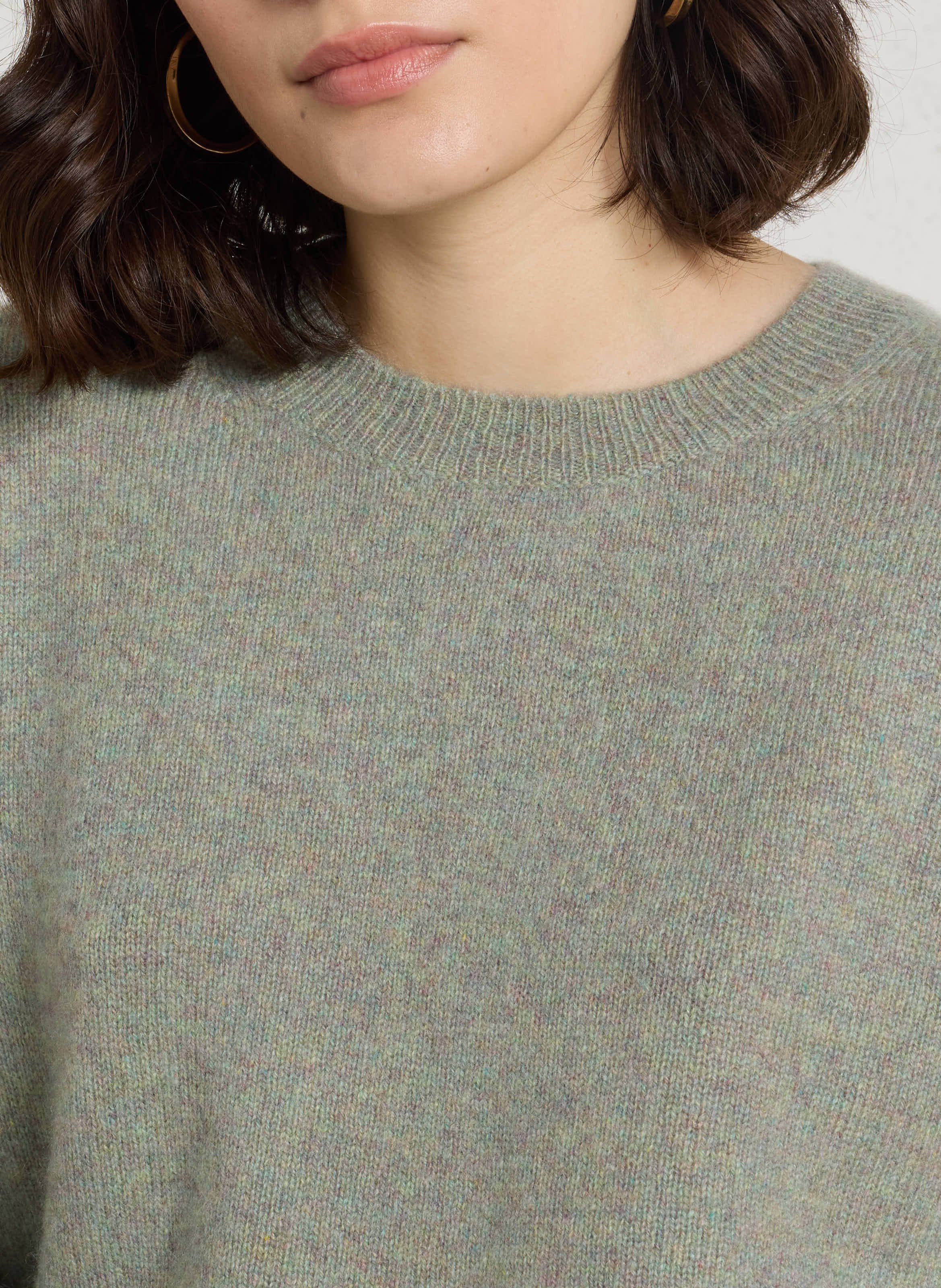 Gerader Rundhals-Pullover aus Kaschmir MAISON 123 Grun