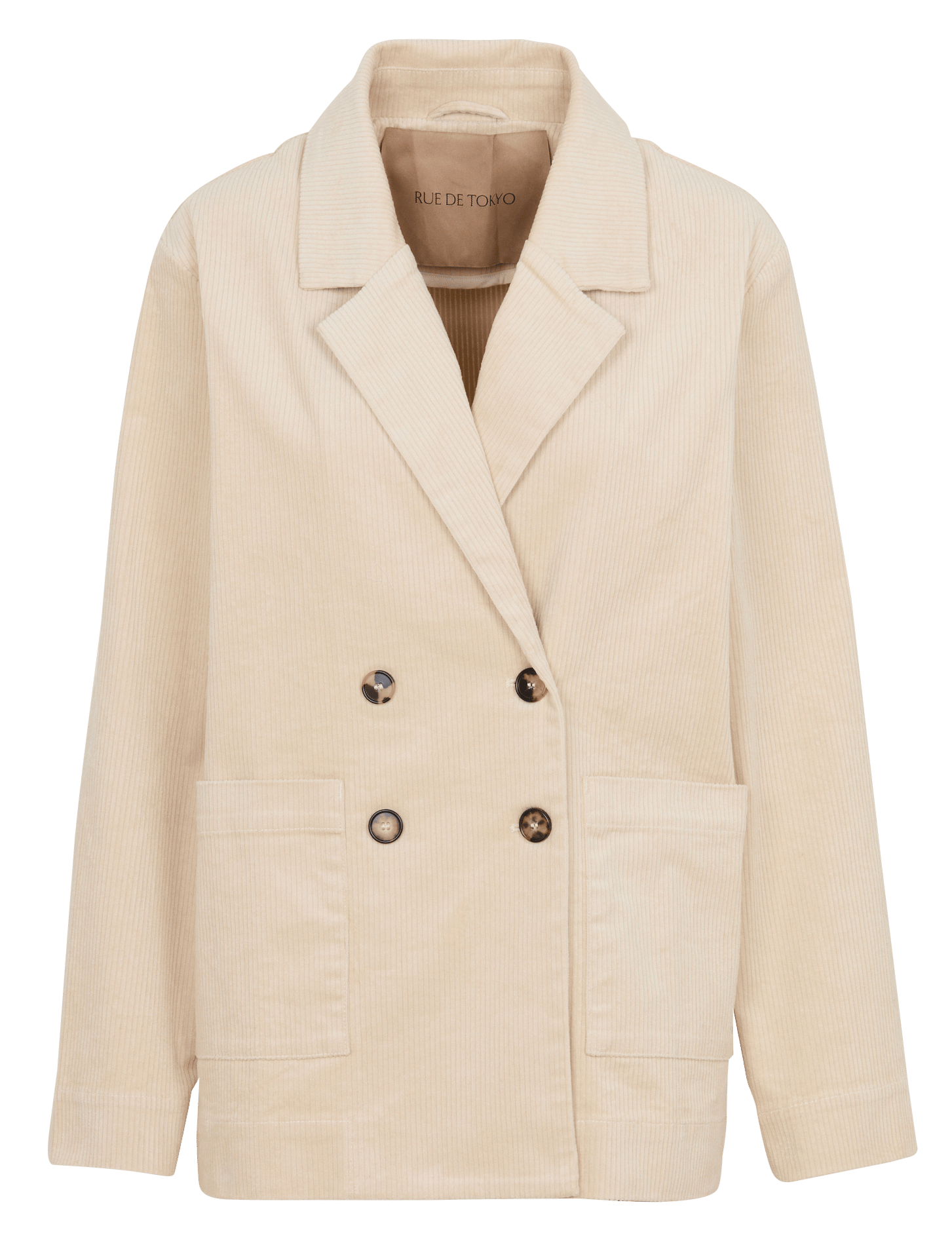 Straight ribbed cotton-blend jacket RUE DE TOKYO Beige