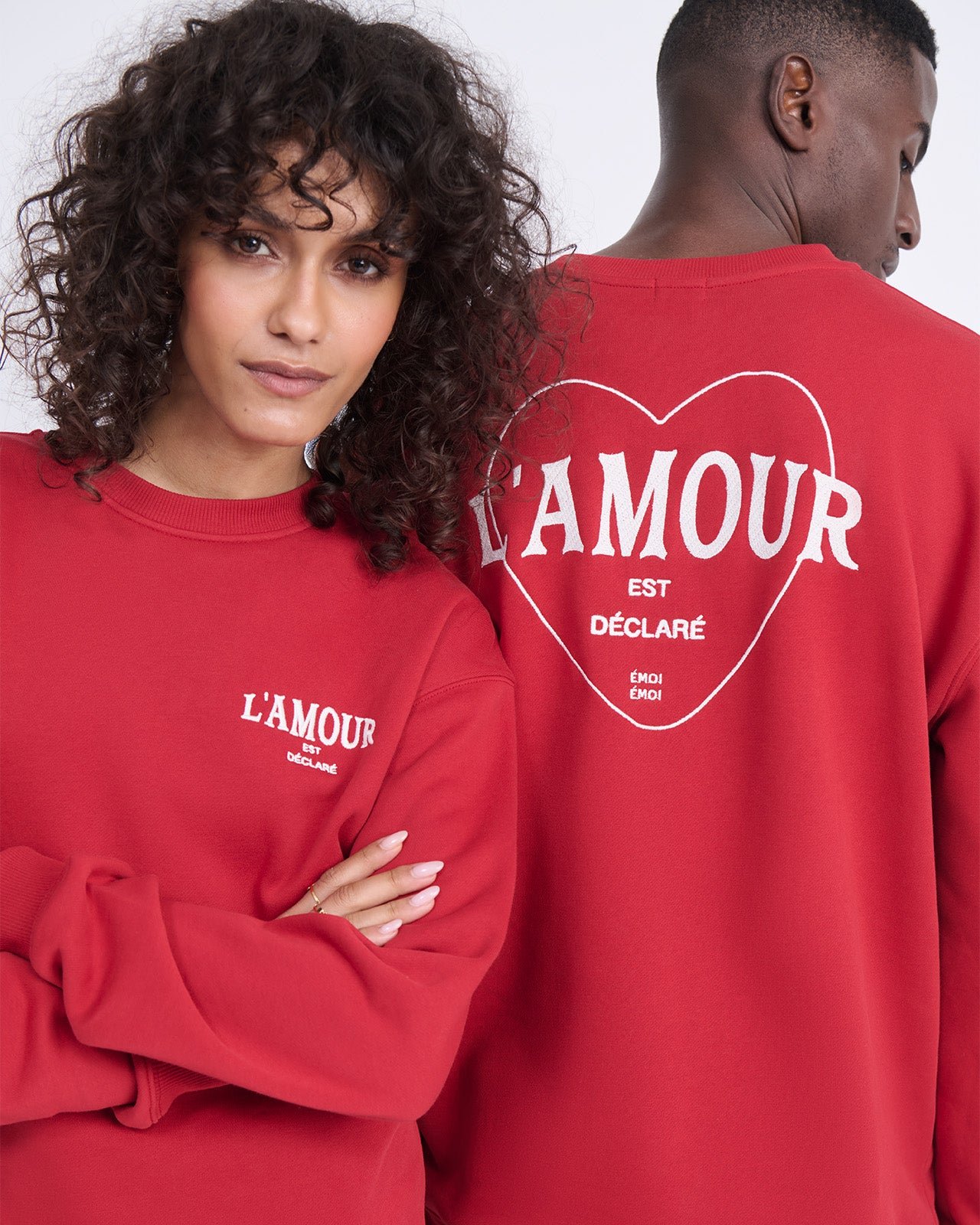 Love is declared embroidered sweatshirt EMOI EMOI Red