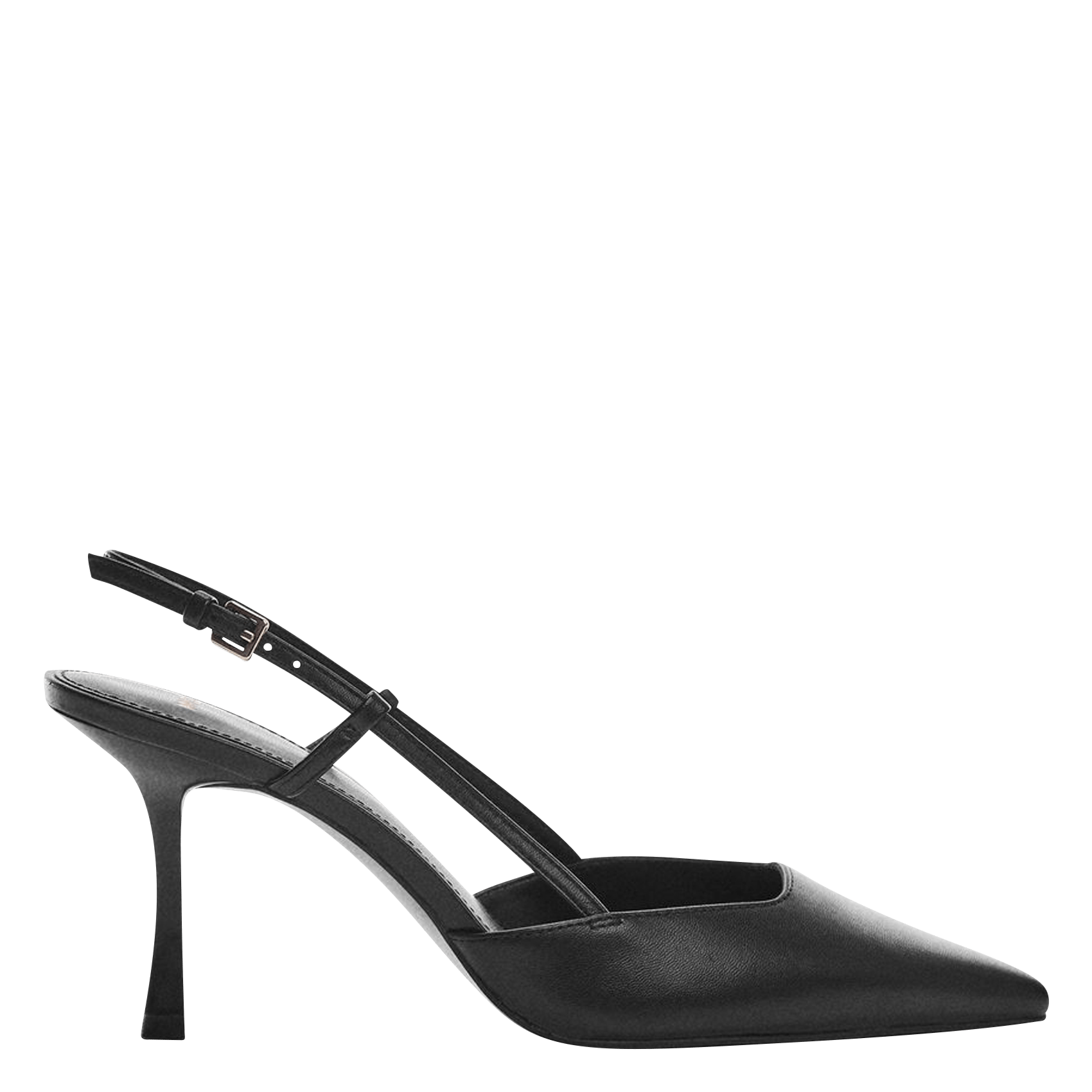 Geitenleren Pumps Met Spitse Neus Noir Mango - Dames | Place des Tendances