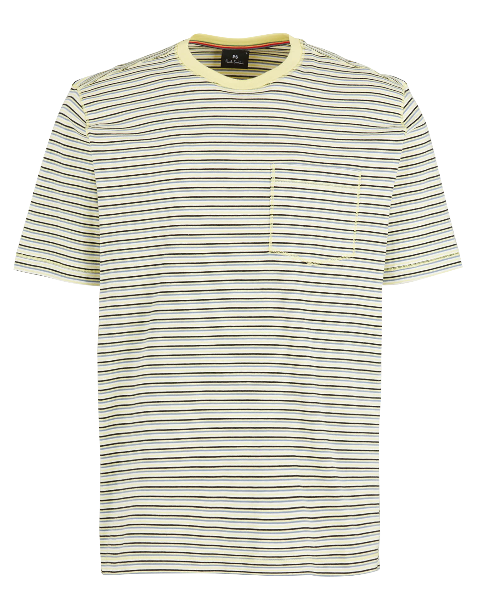 Regular-fit round-neck striped cotton T-shirt PAUL SMITH Yellow
