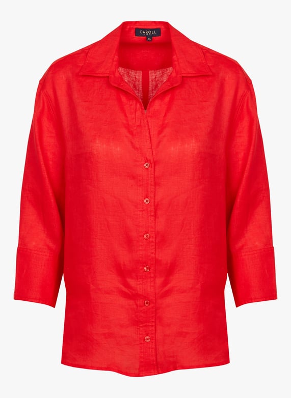 Jerome Dreyfuss Caroll Robe Straight Linen Shirt With Classic