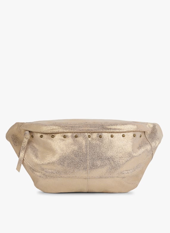 Metallic leather waist bag Gold colour Pieces Women Place des