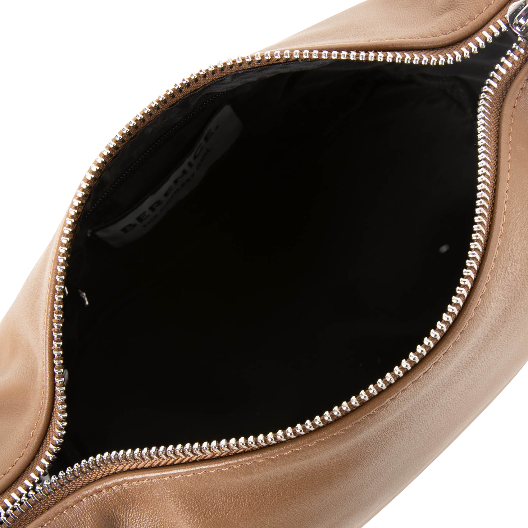 Kleine Ledertasche mit Metallgriff BERENICE Braun