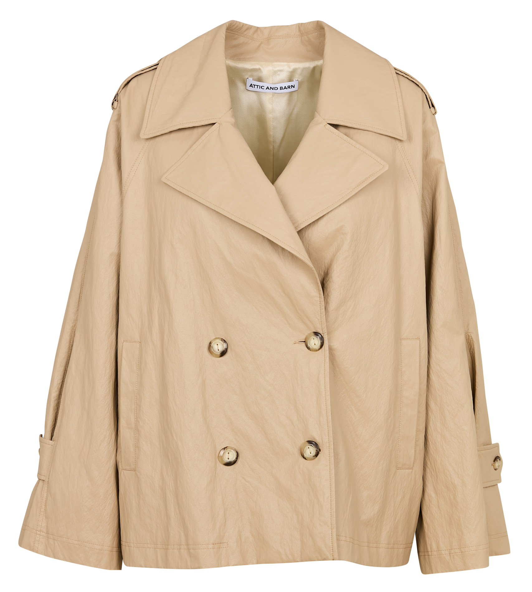 Short faux leather coat ATTIC AND BARN Beige