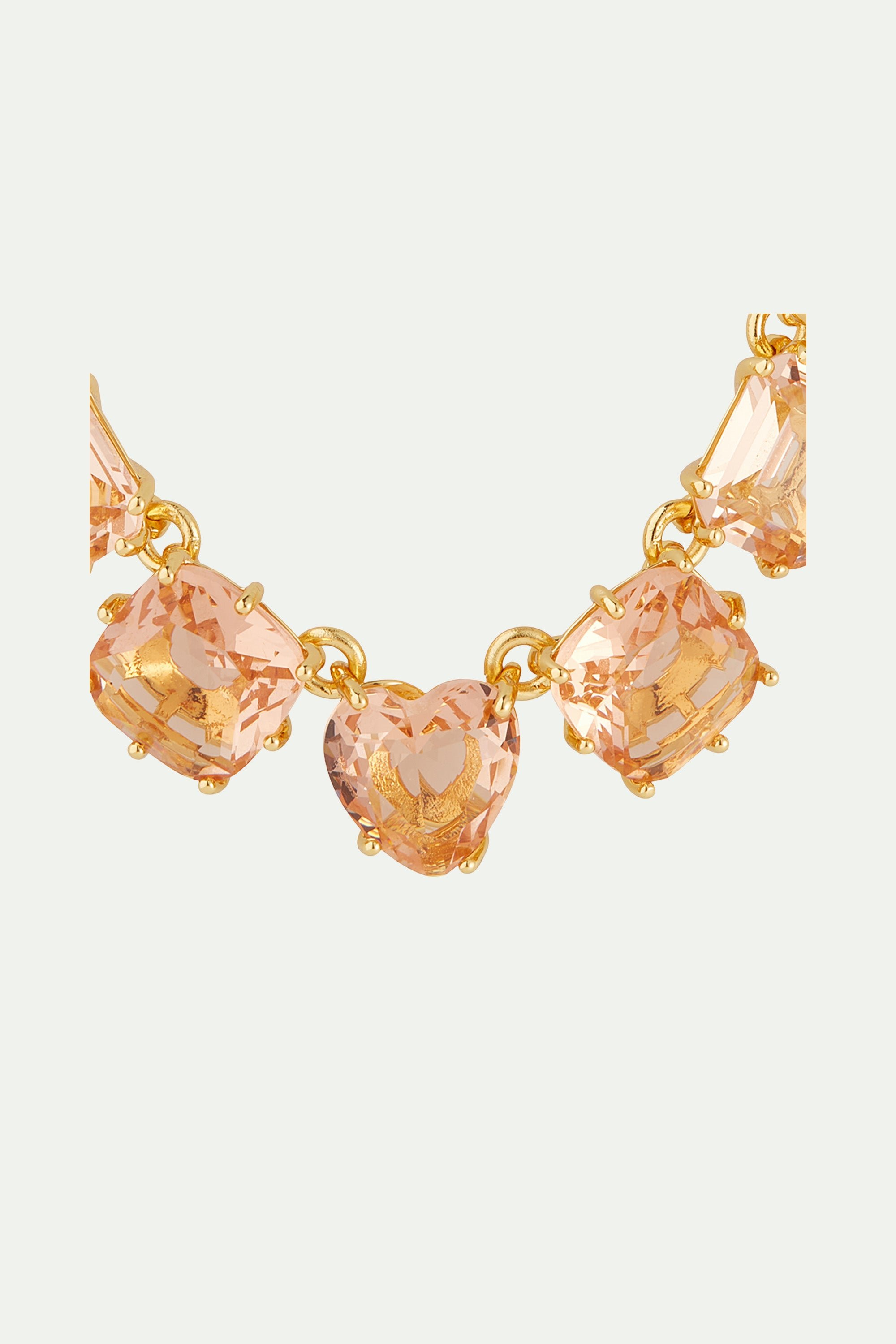 La Diamantine apricot fine necklace with 9 stones LES NEREIDES Pink