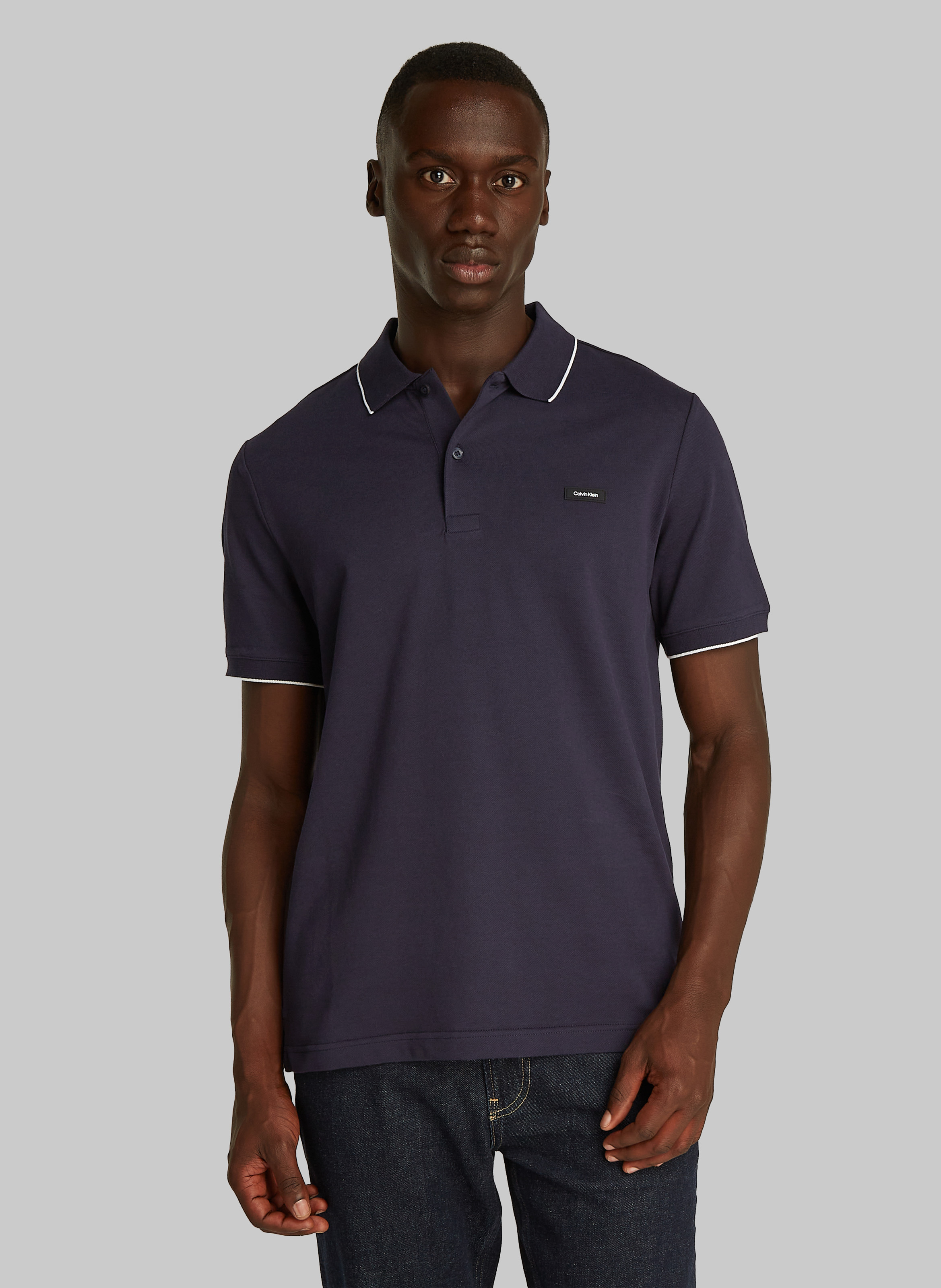 Polo slim-fit en coton piqué  CALVIN KLEIN Bleu