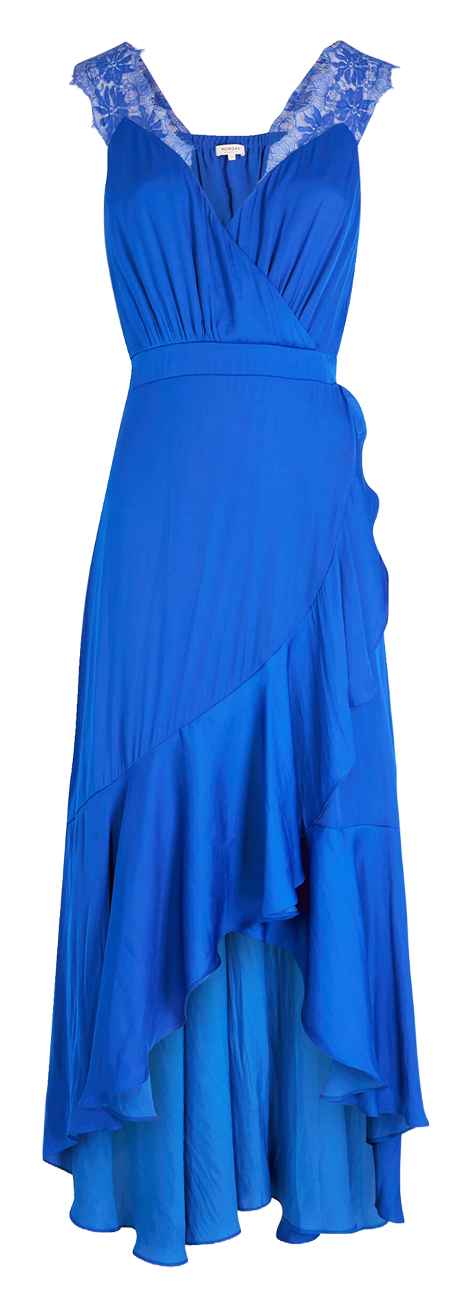 Robe col v asymétrique MORGAN Bleu