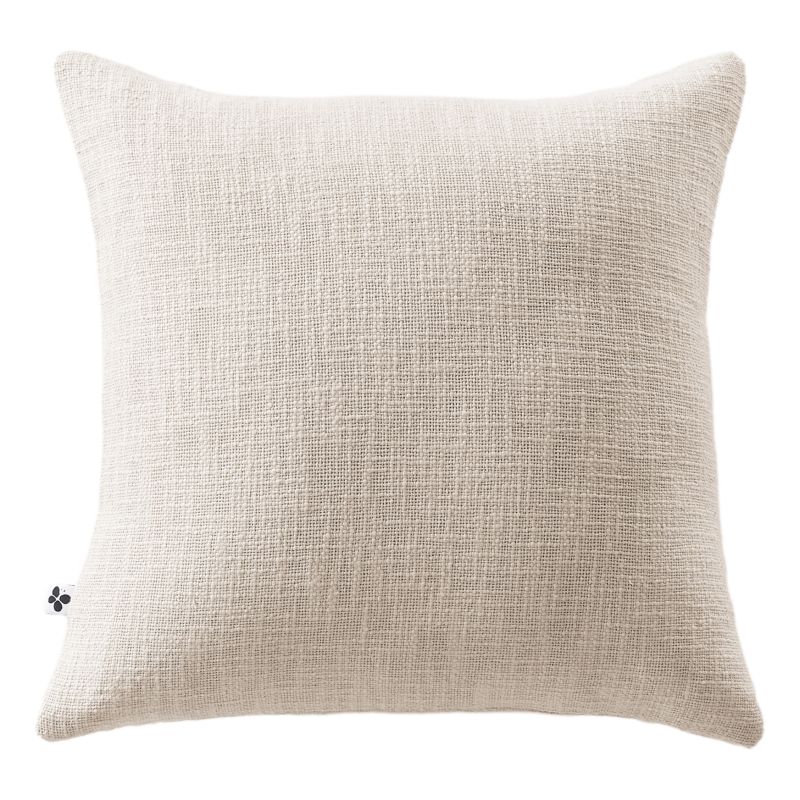 Coussin déco déhoussable 100% coton L'EFFET PAPILLON Beige