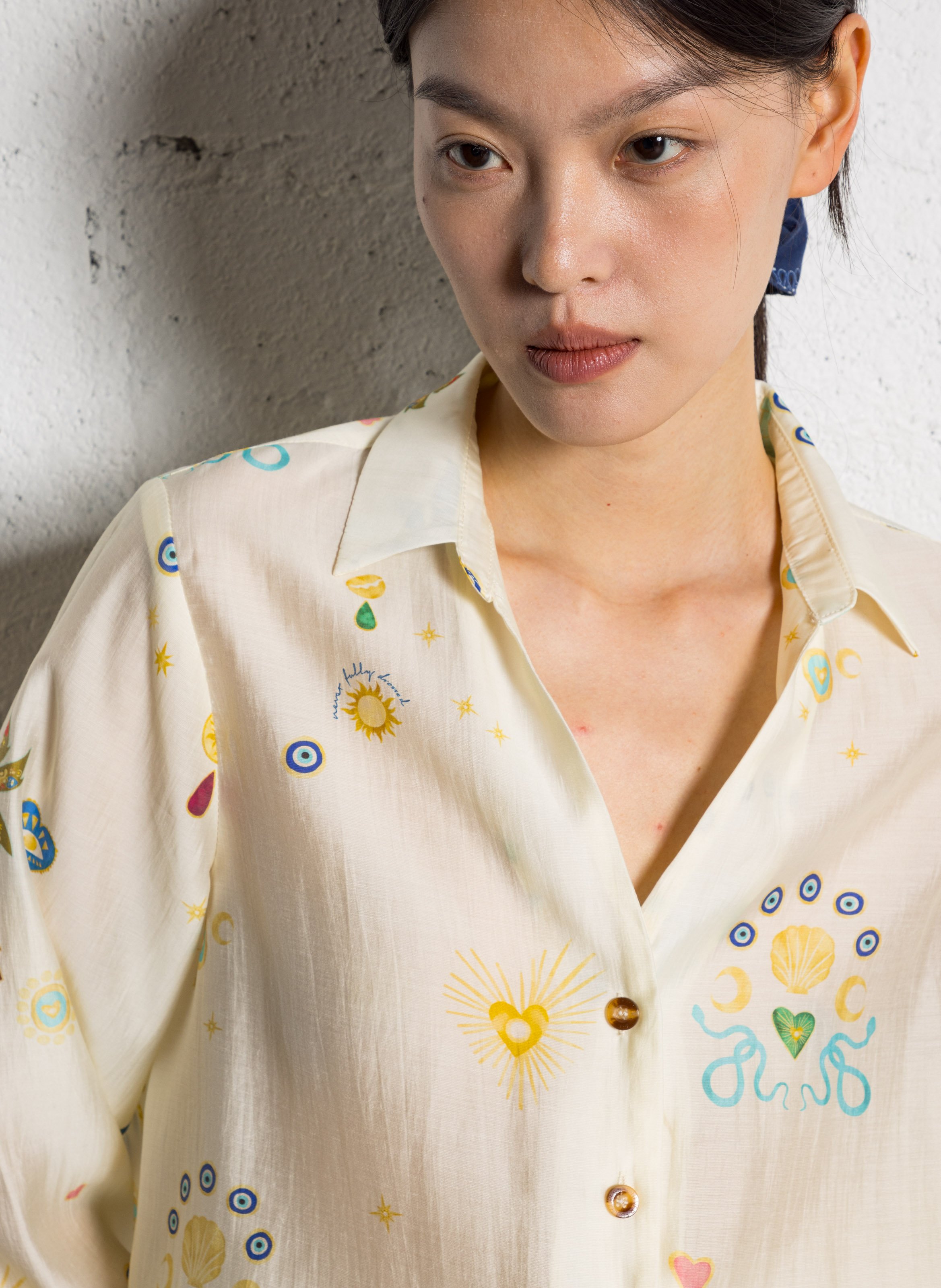 Chemise col classique imprimée NEVER FULLY DRESSED White