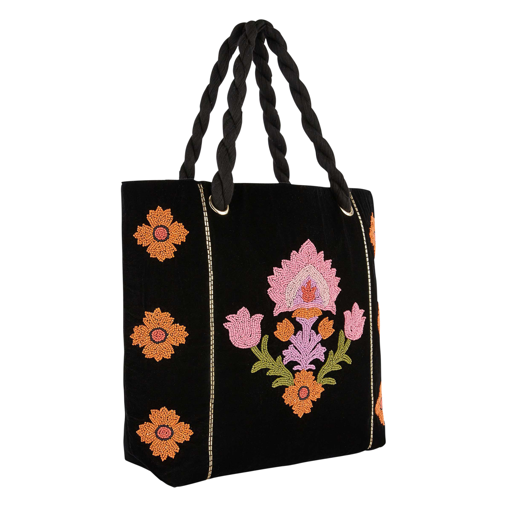 Embroidered tote bag WILD Black