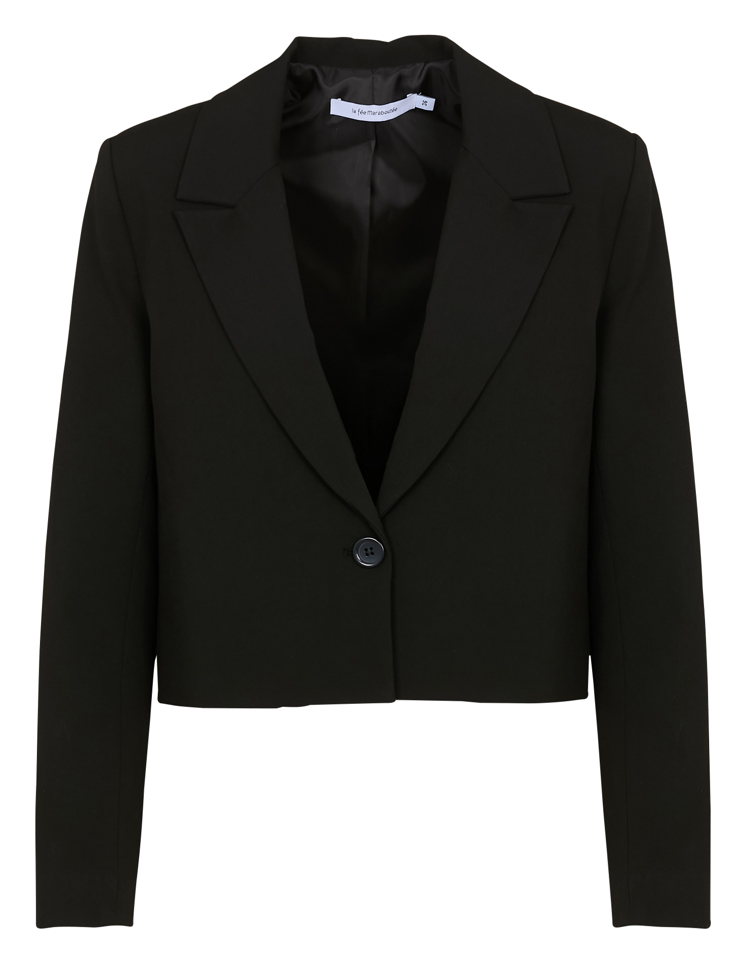 Cotton-blend cardigan with tailored collar LA FEE MARABOUTEE Black
