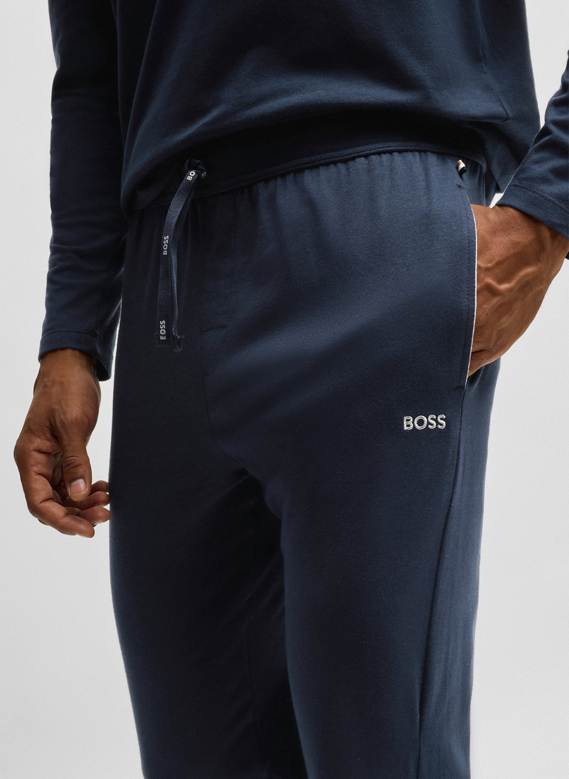 Straight-leg cotton track pants BOSS Blue