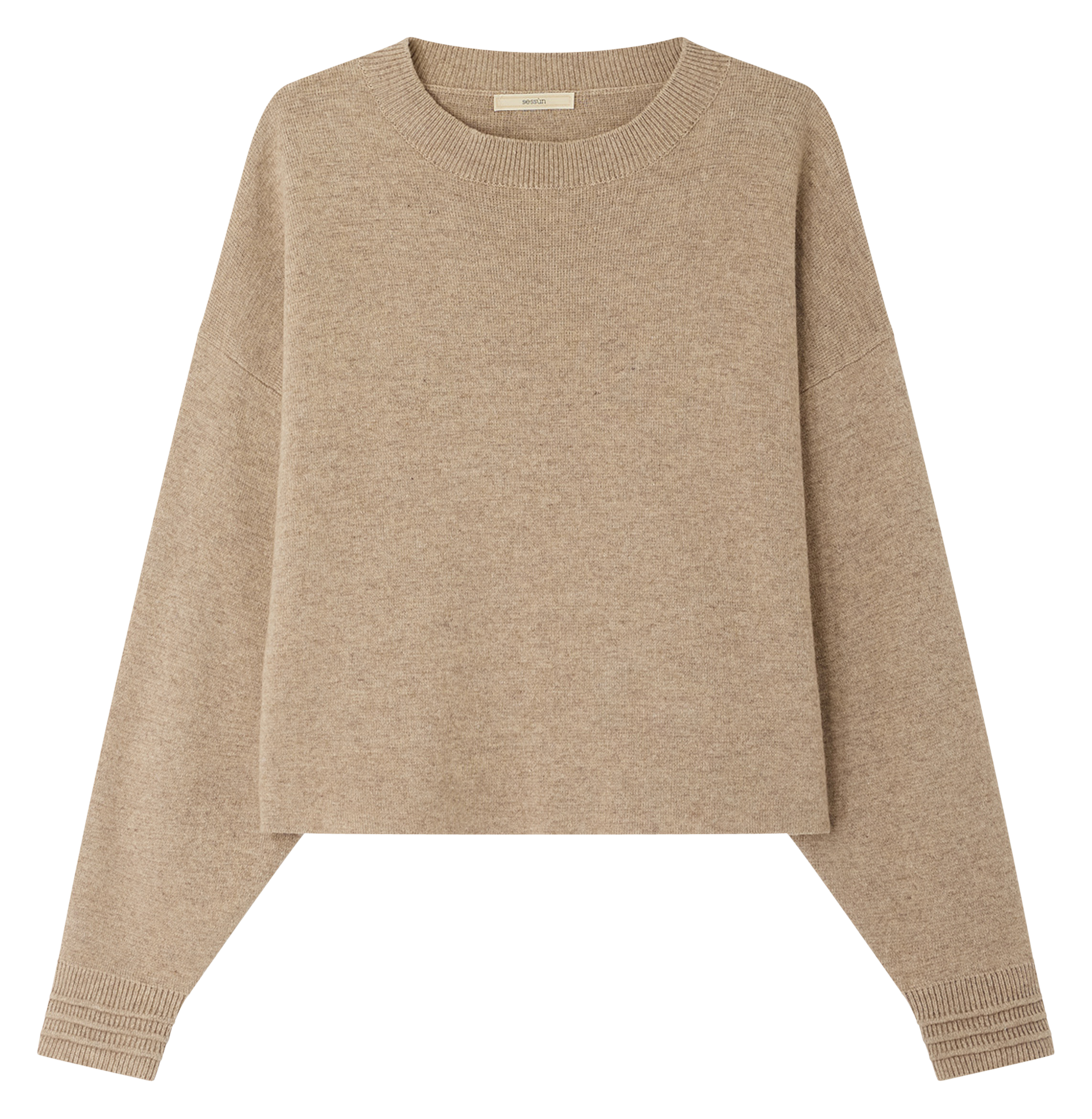 Lang gebreid vest van wolmix SESSUN Beige
