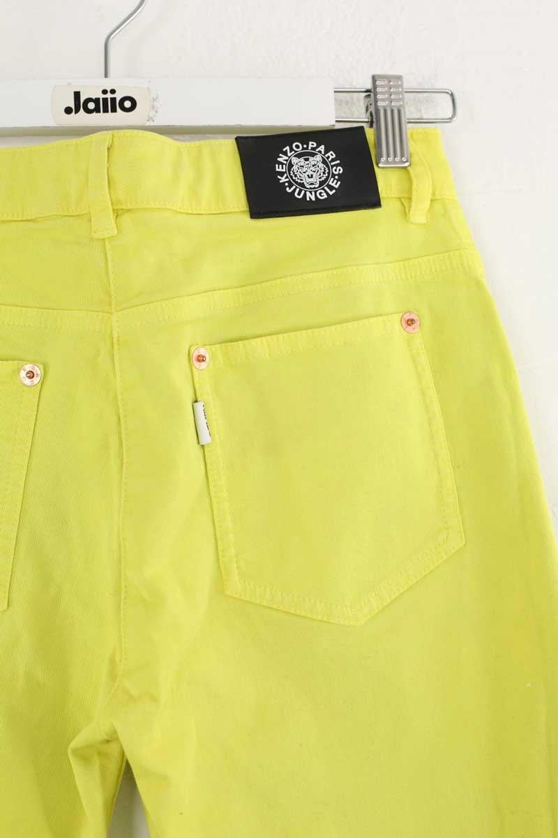 Cotton straight jeans KENZO - SECONDE MAIN Yellow