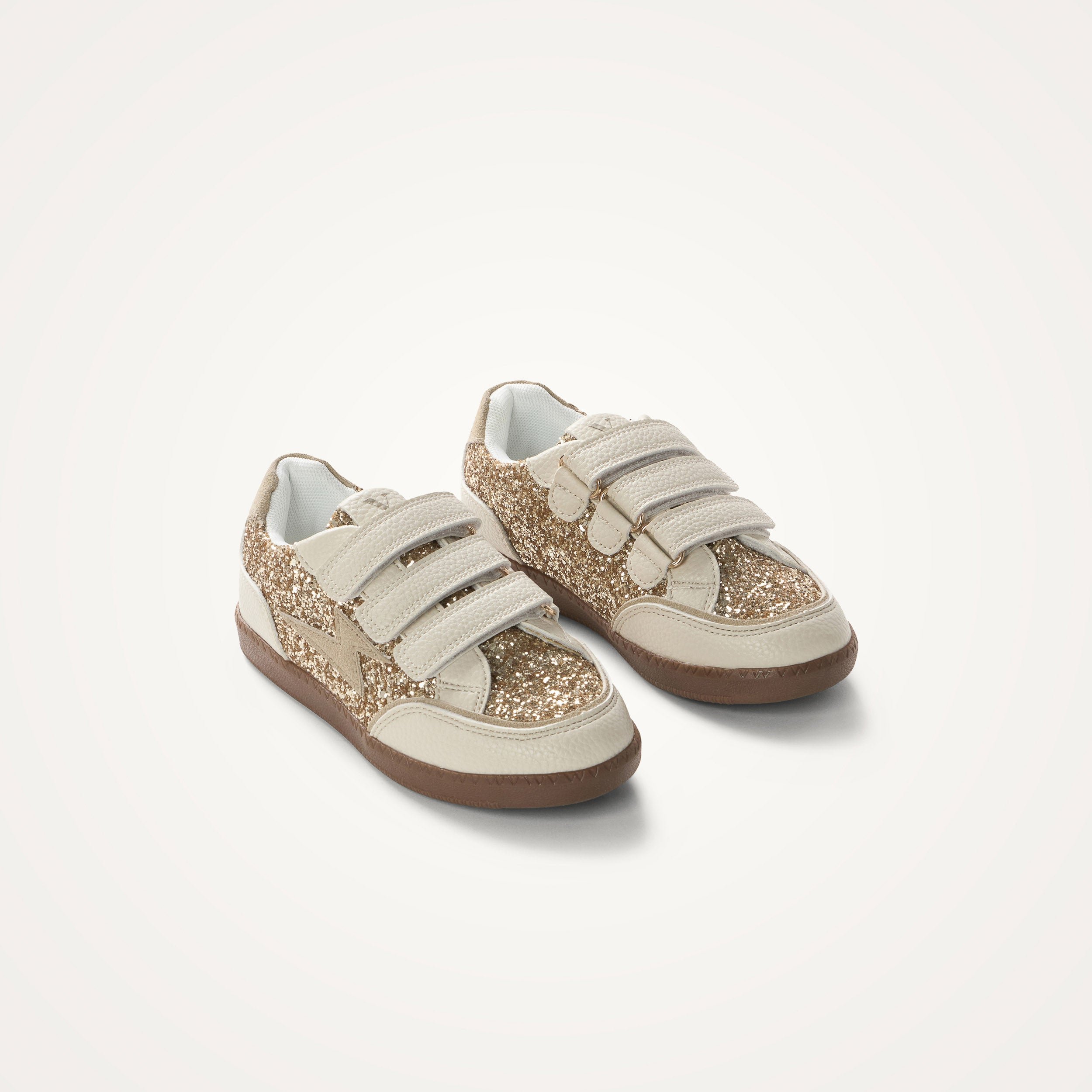 Low retro sneakers with Velcro straps VANESSA WU Golden