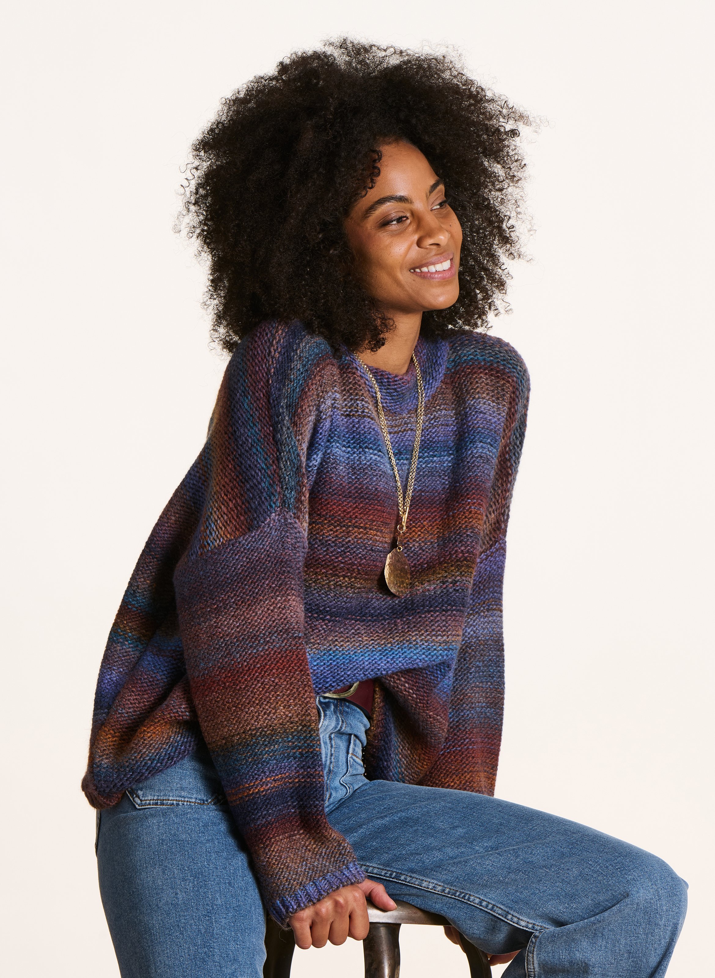 Cia oversized wool-mix sweater LA FEE MARABOUTEE Blue