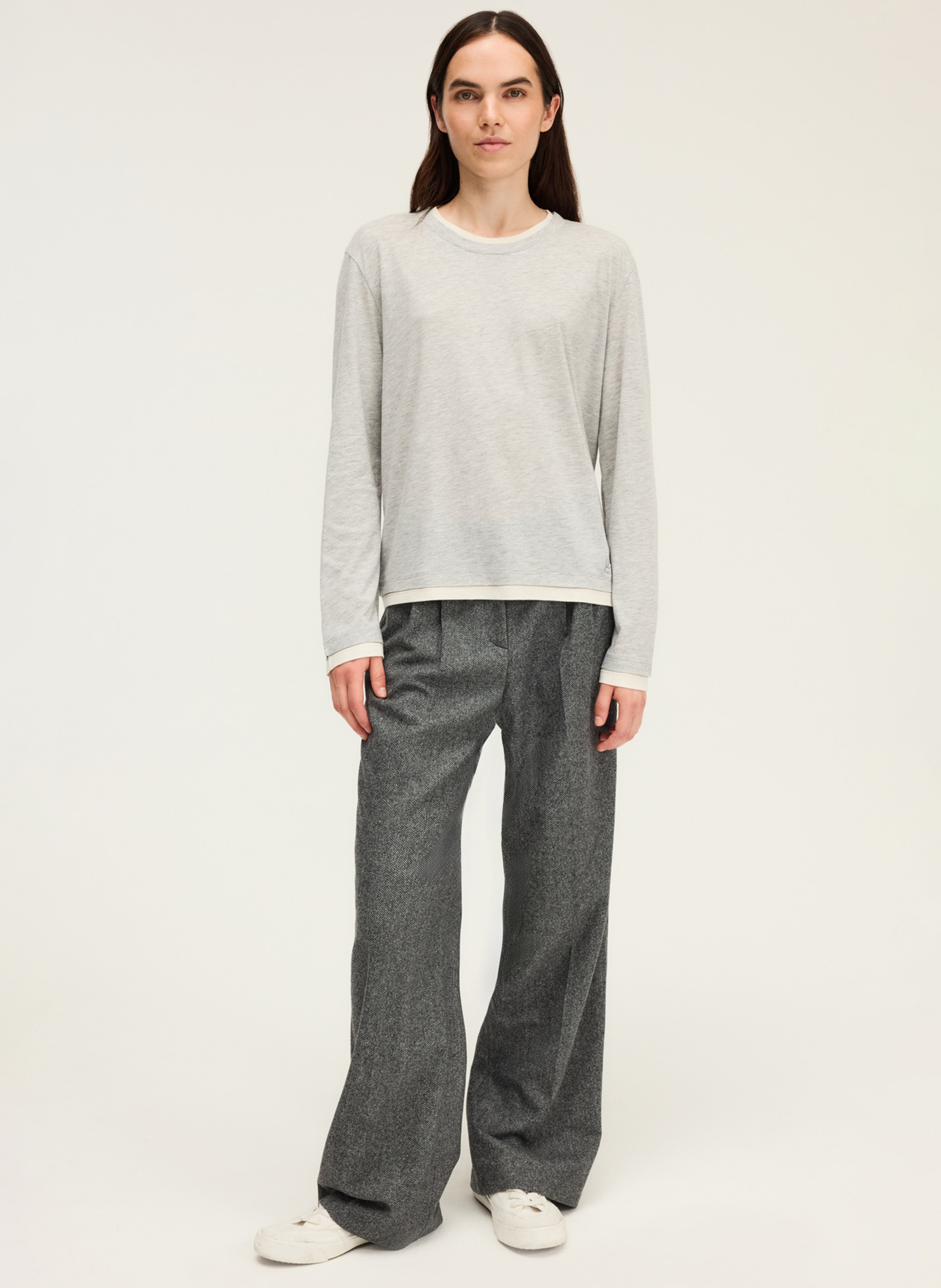 Tee-shirt droit en coton mélangé PABLO Gris