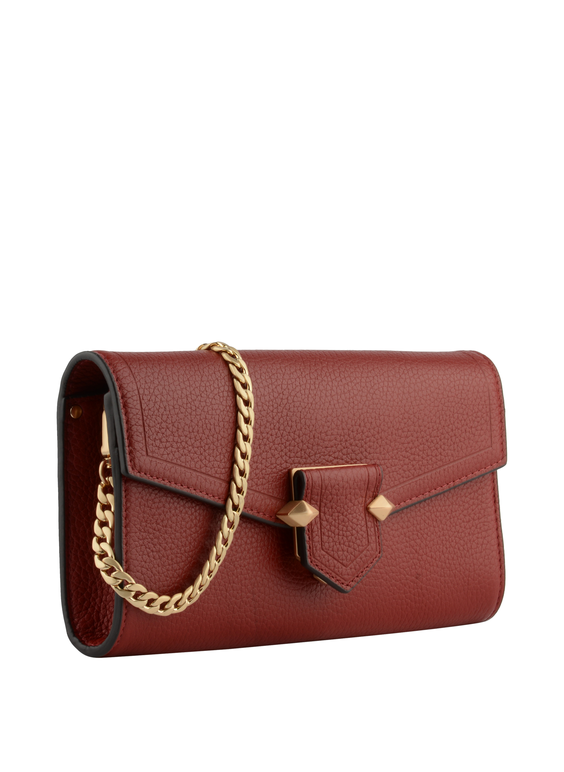 Clutch - cowhide leather POURCHET Red