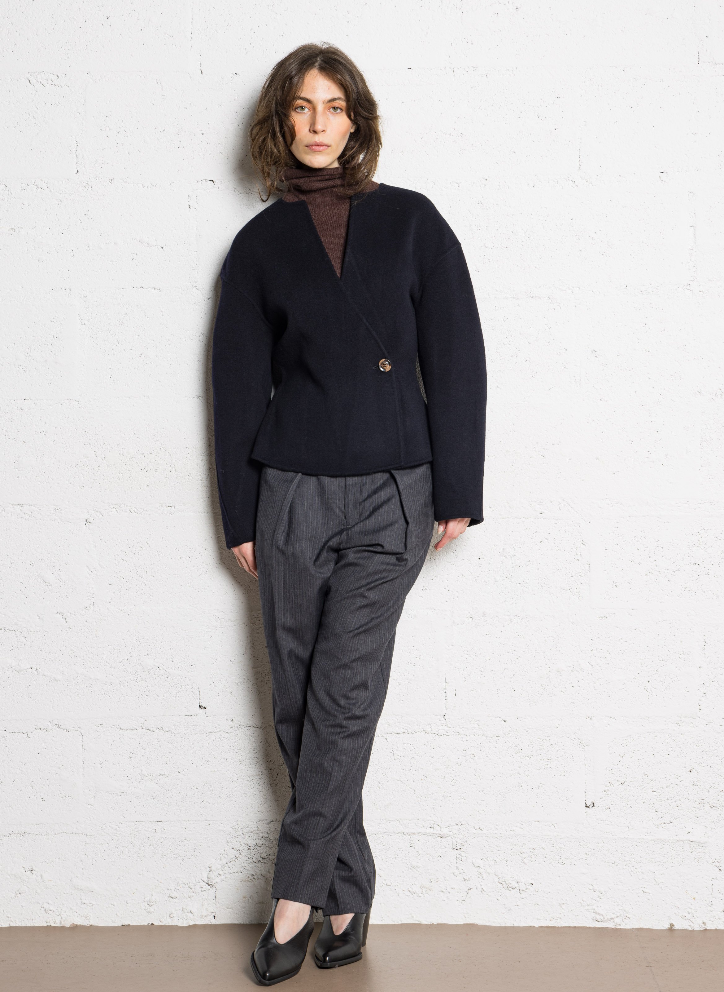 Fitted wool-mix jacket SOEUR Blue