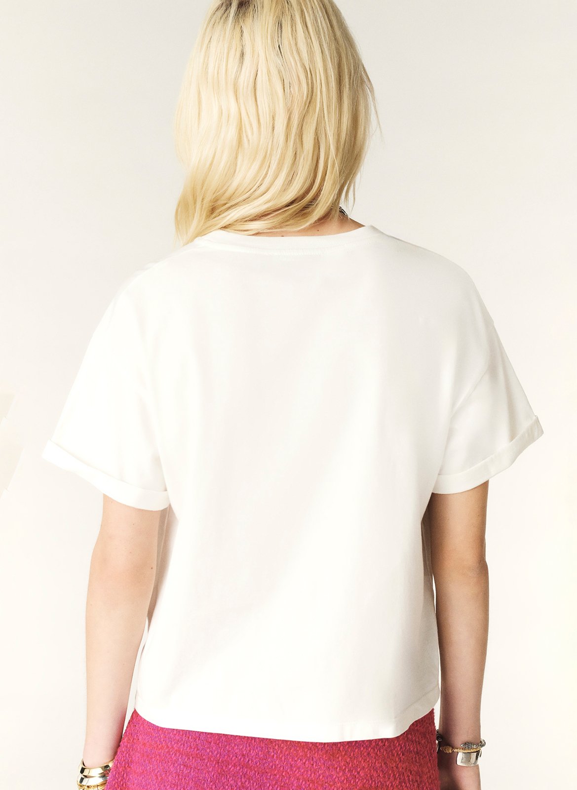 Tee-shirt droit col rond en coton BA&SH Beige