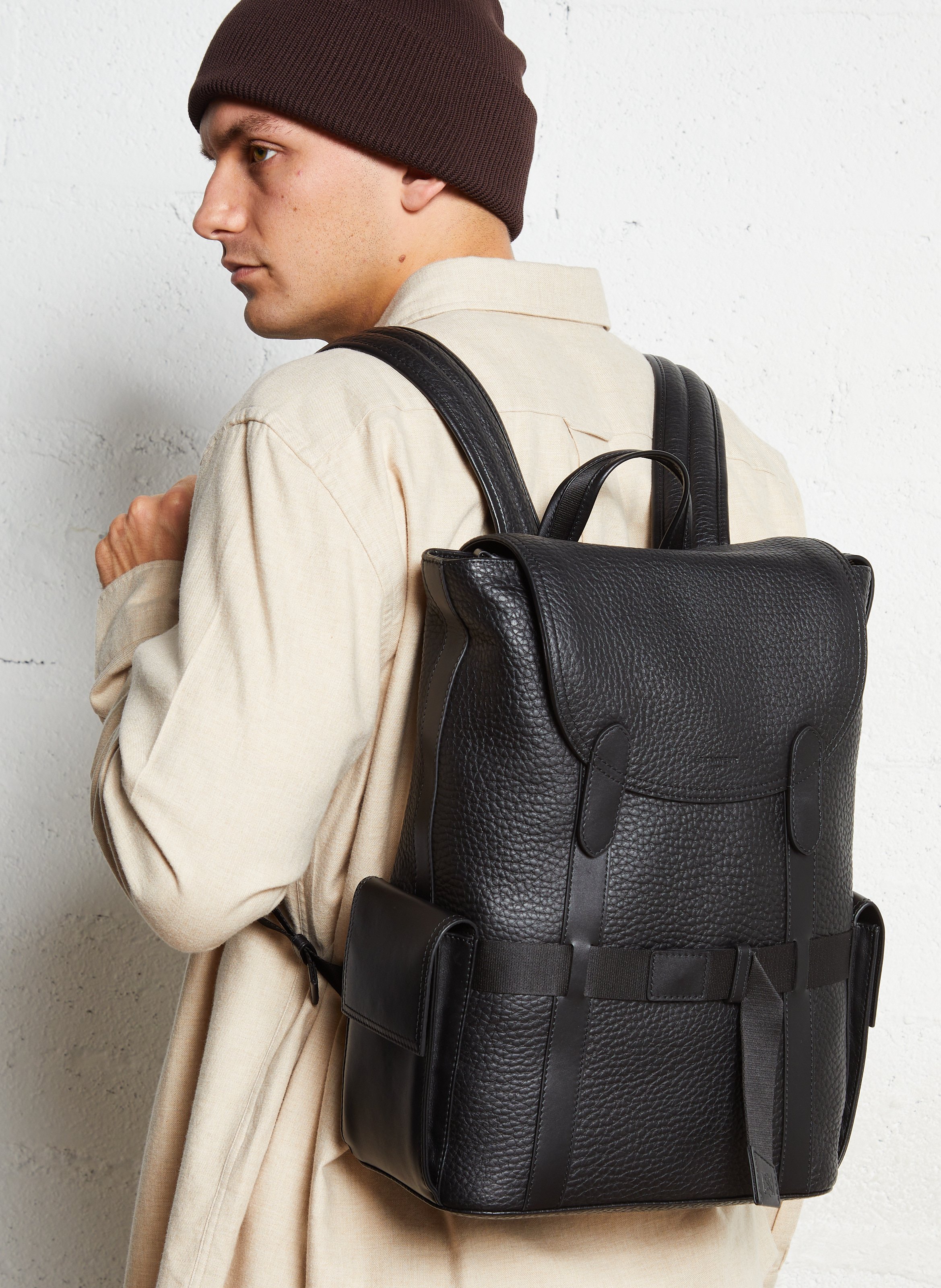 Leather backpack LE TANNEUR Black