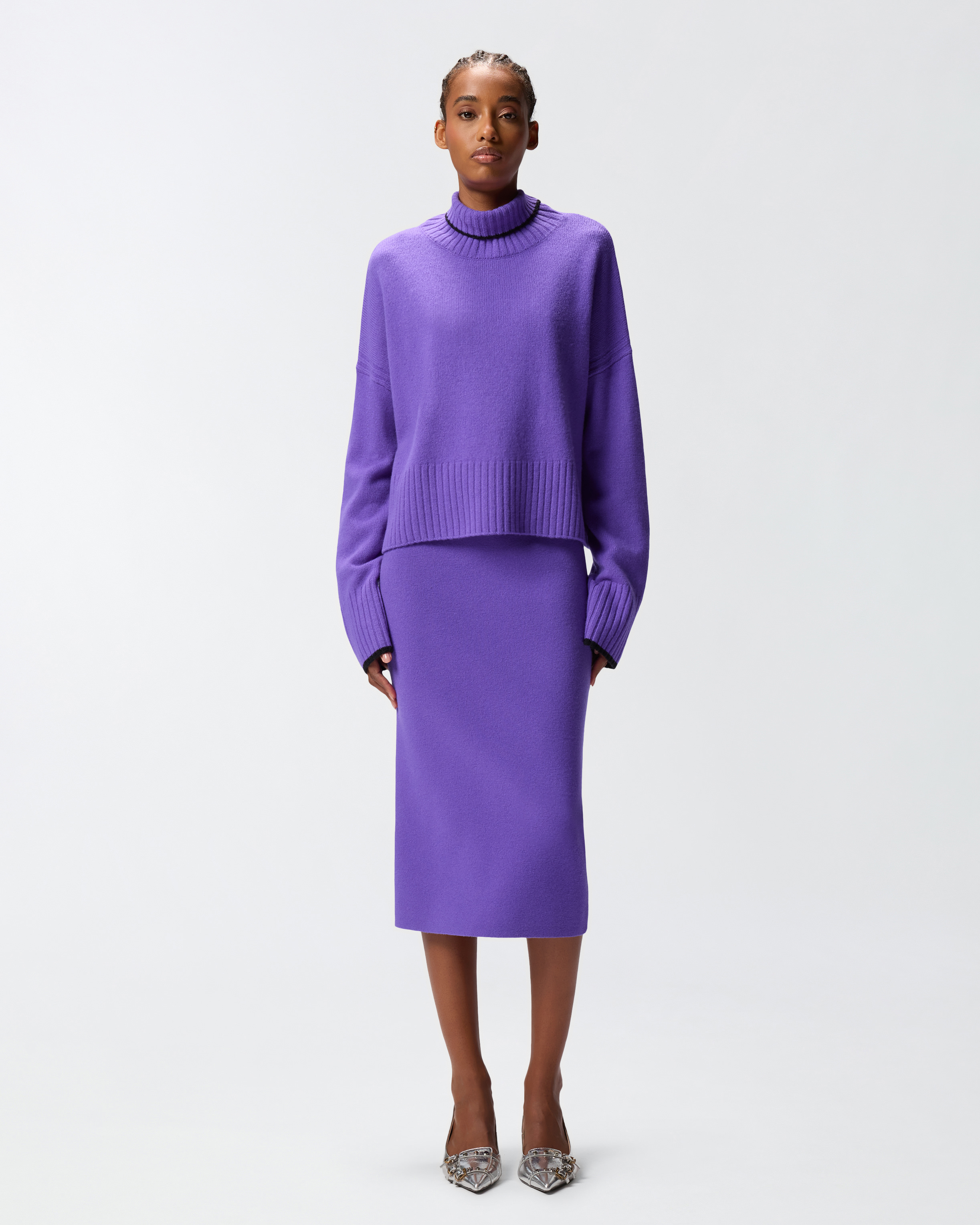 Knit pencil skirt PINKO Purple
