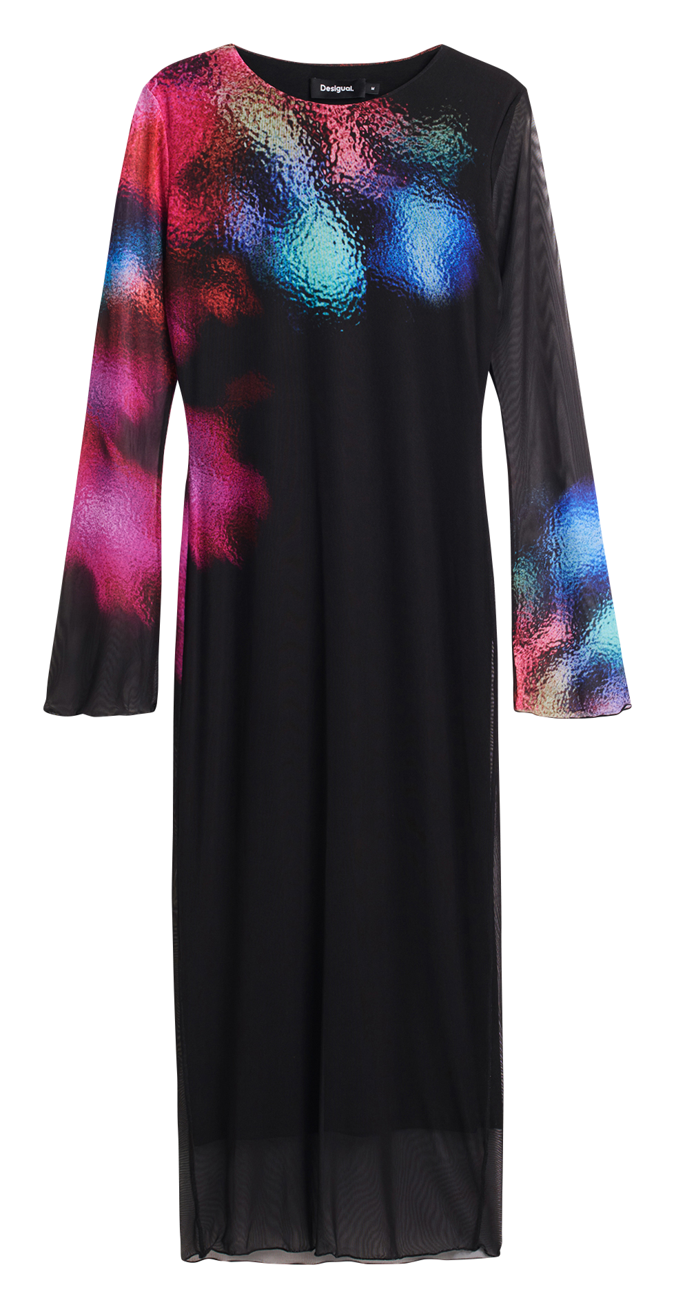 Robe midi ajustée à imprimé DESIGUAL Noir
