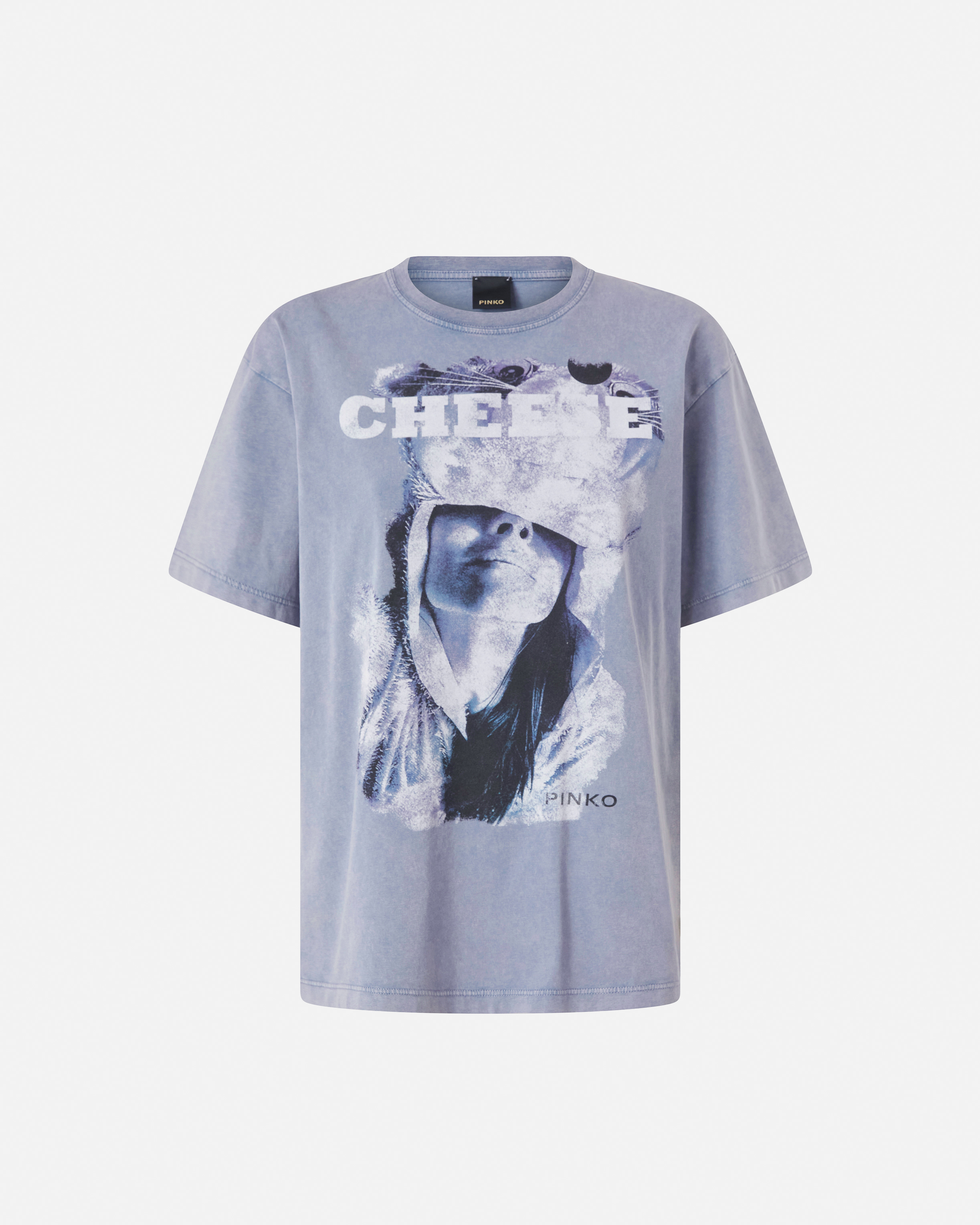 Cheese print T-shirt PINKO Grey