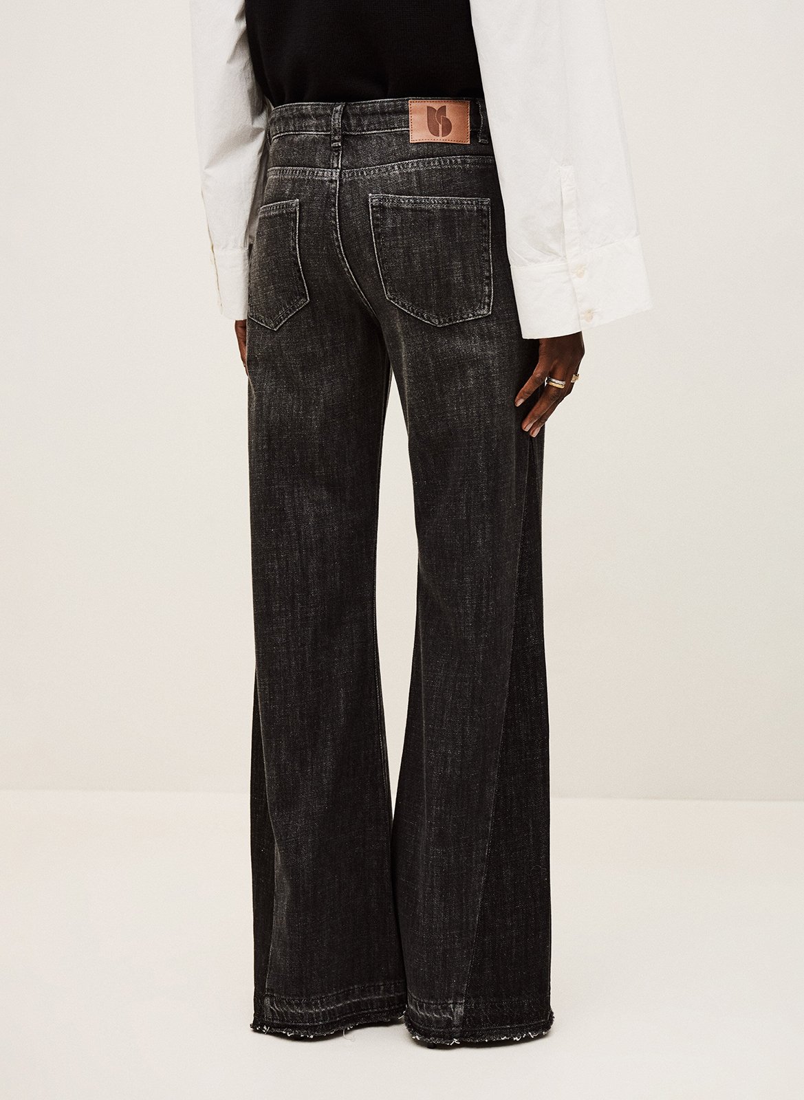 Jean flare en coton bio BA&SH Noir