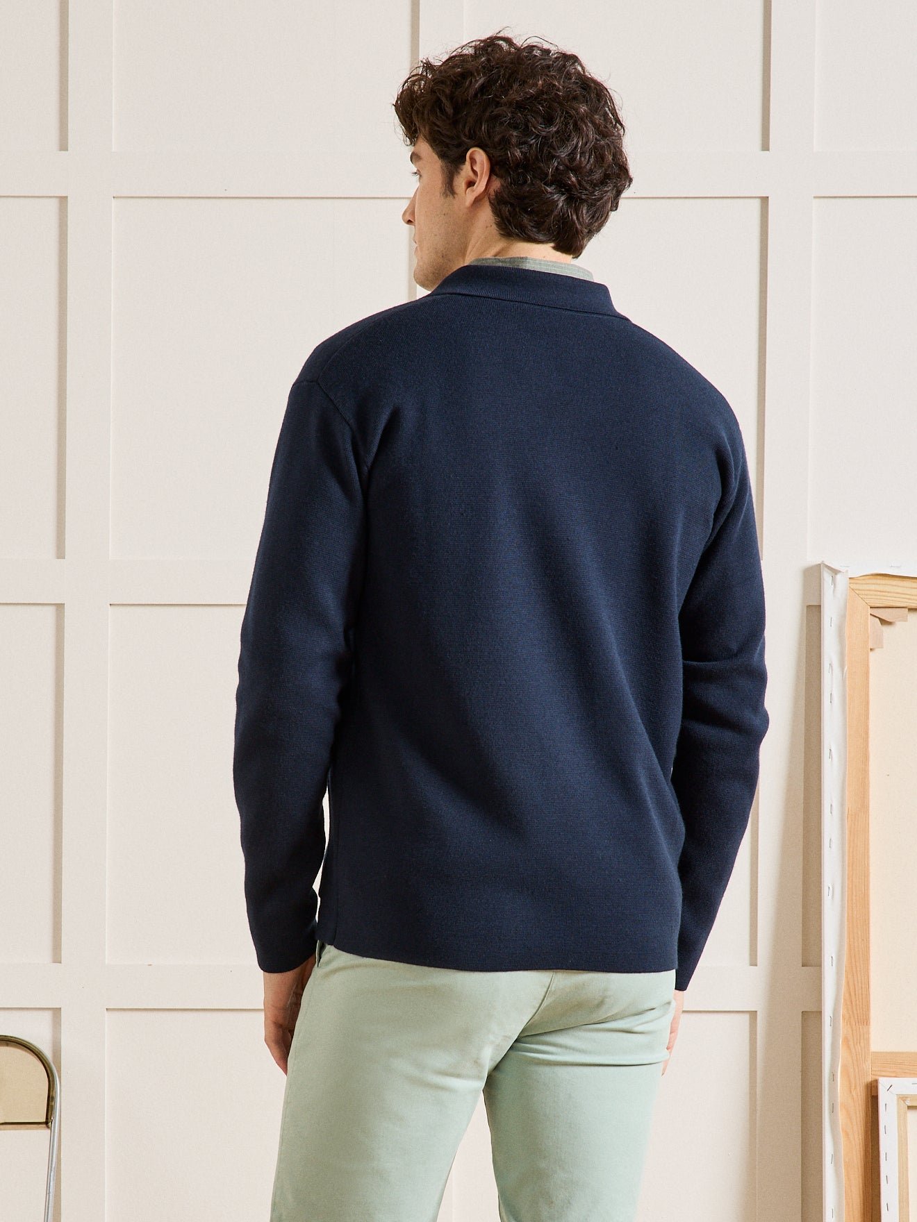 Cardigan with wool and recycled fibers CYRILLUS Blue