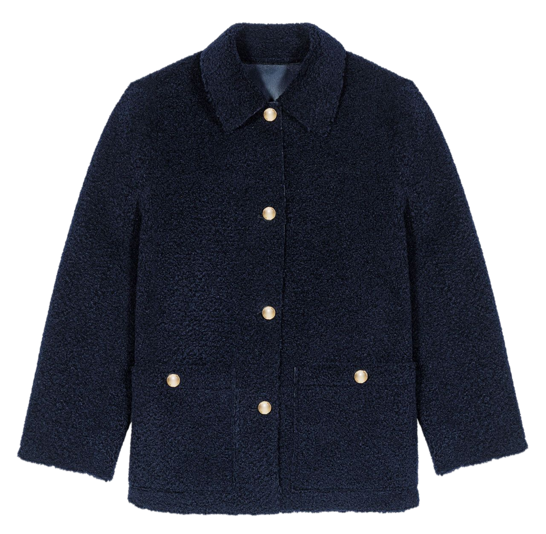 Veste col classique effet cuir MAJE Bleu