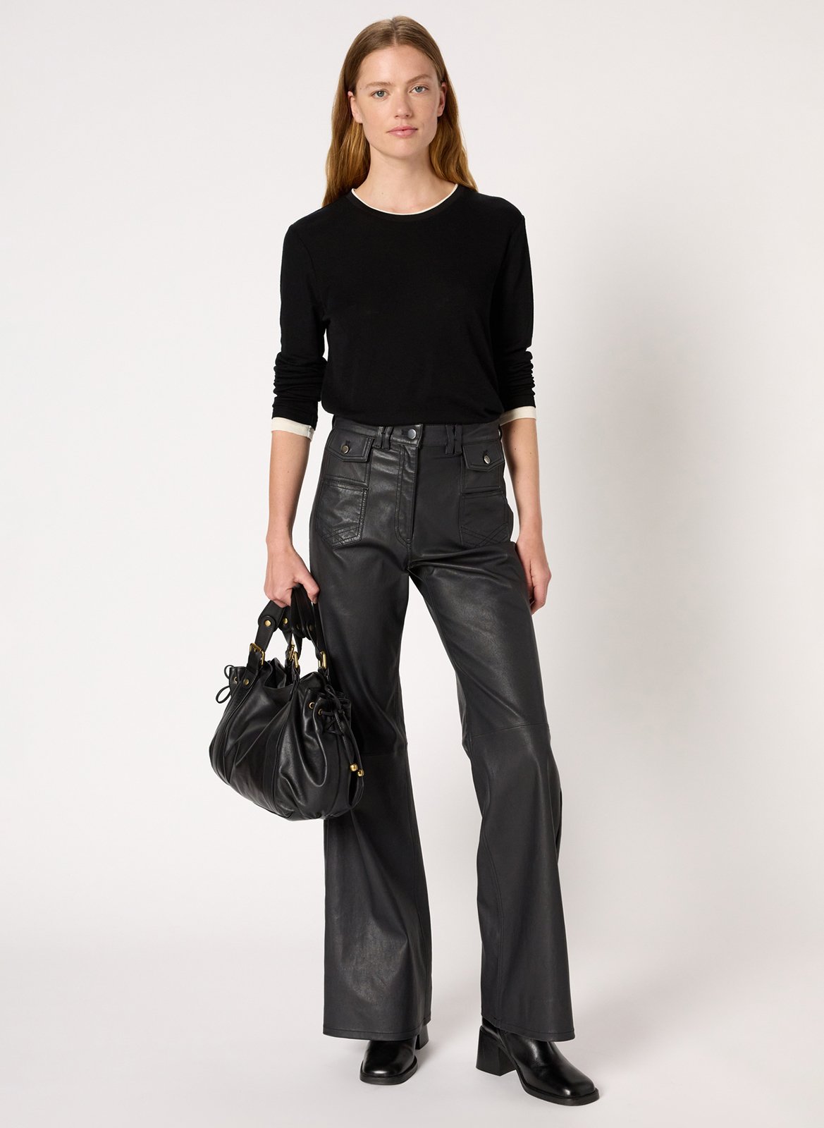 Tee-shirt droit en laine GERARD DAREL Noir