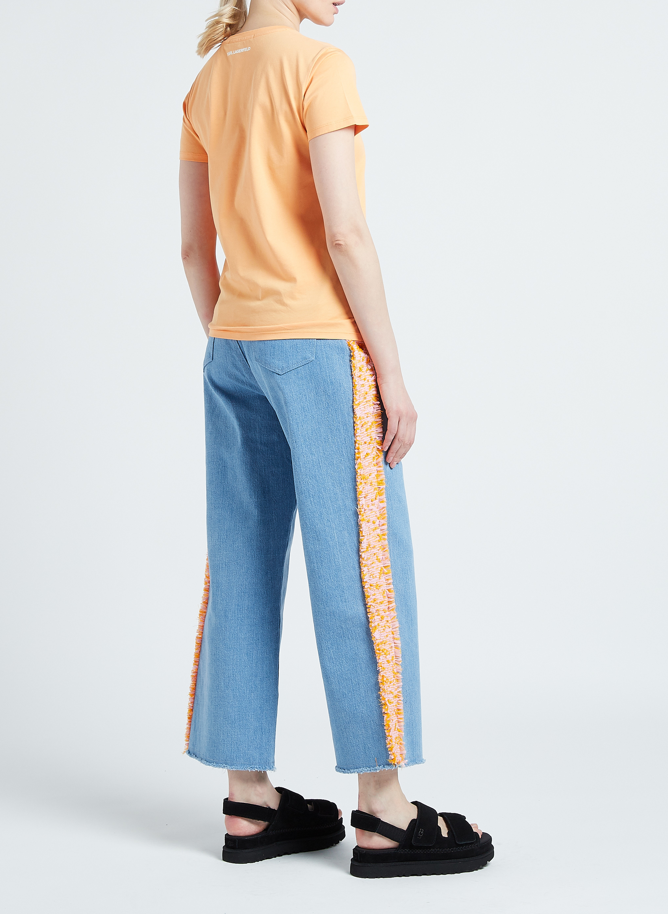 Rechte jeans van bouclé uit stretchkatoen KARL LAGERFELD Blauw