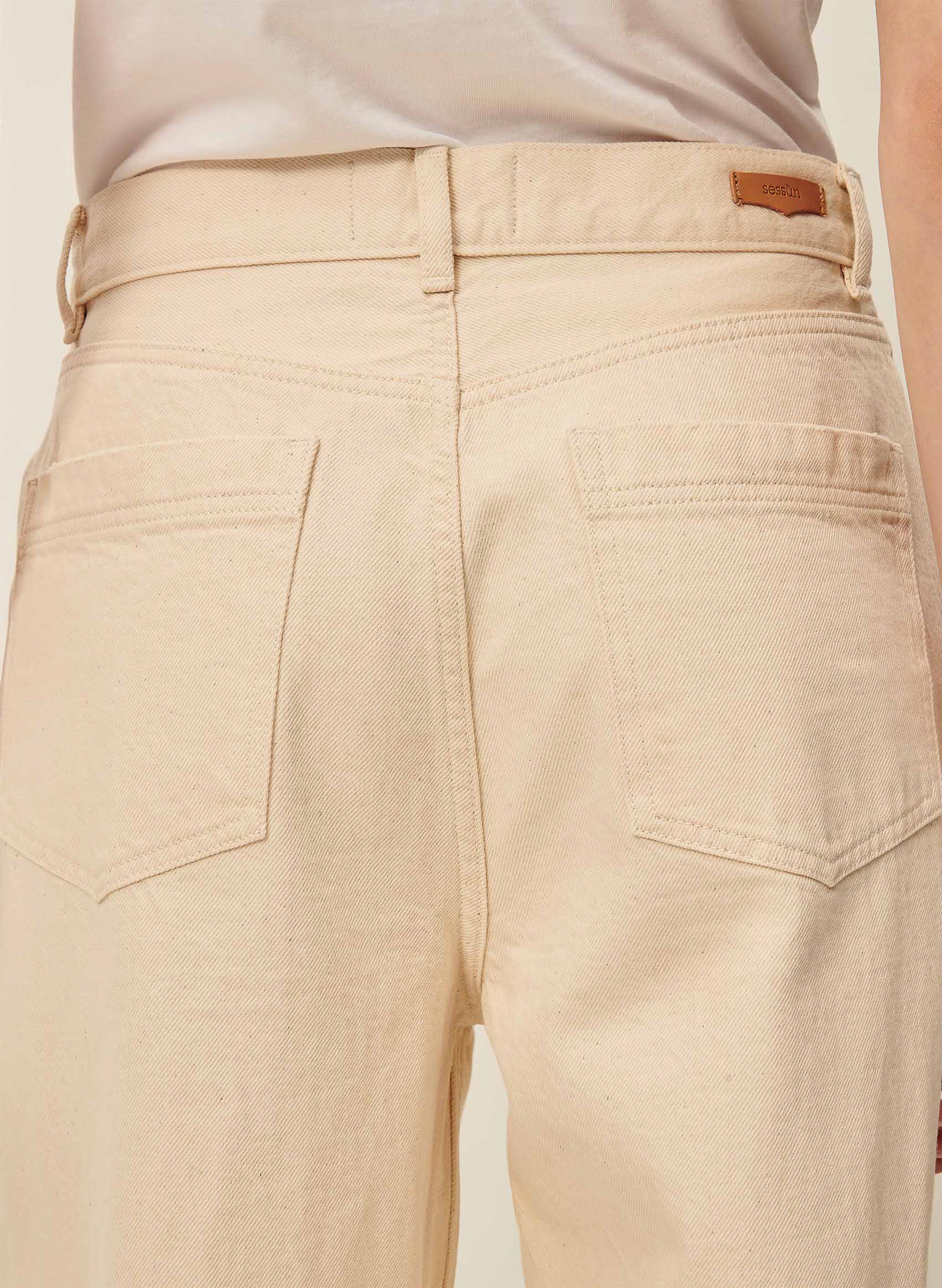 High-rise plain straight jeans SESSUN Beige