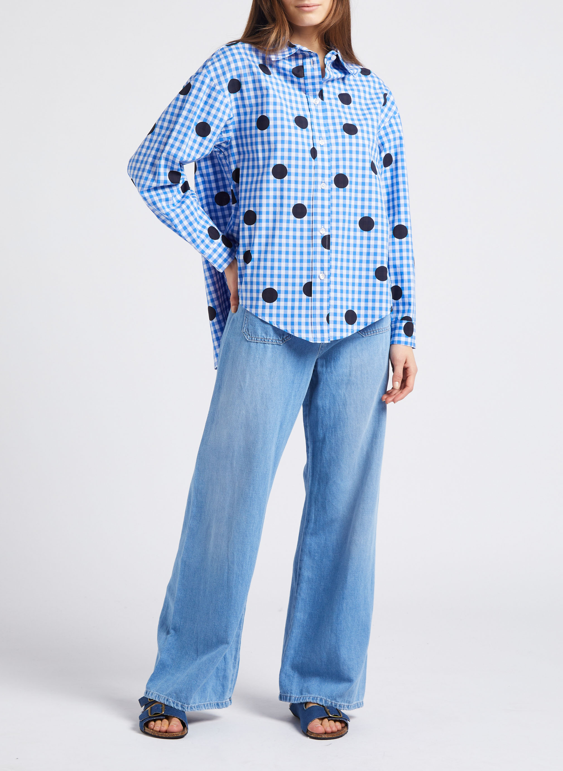 Flat fabric sandals BOSABO Blue